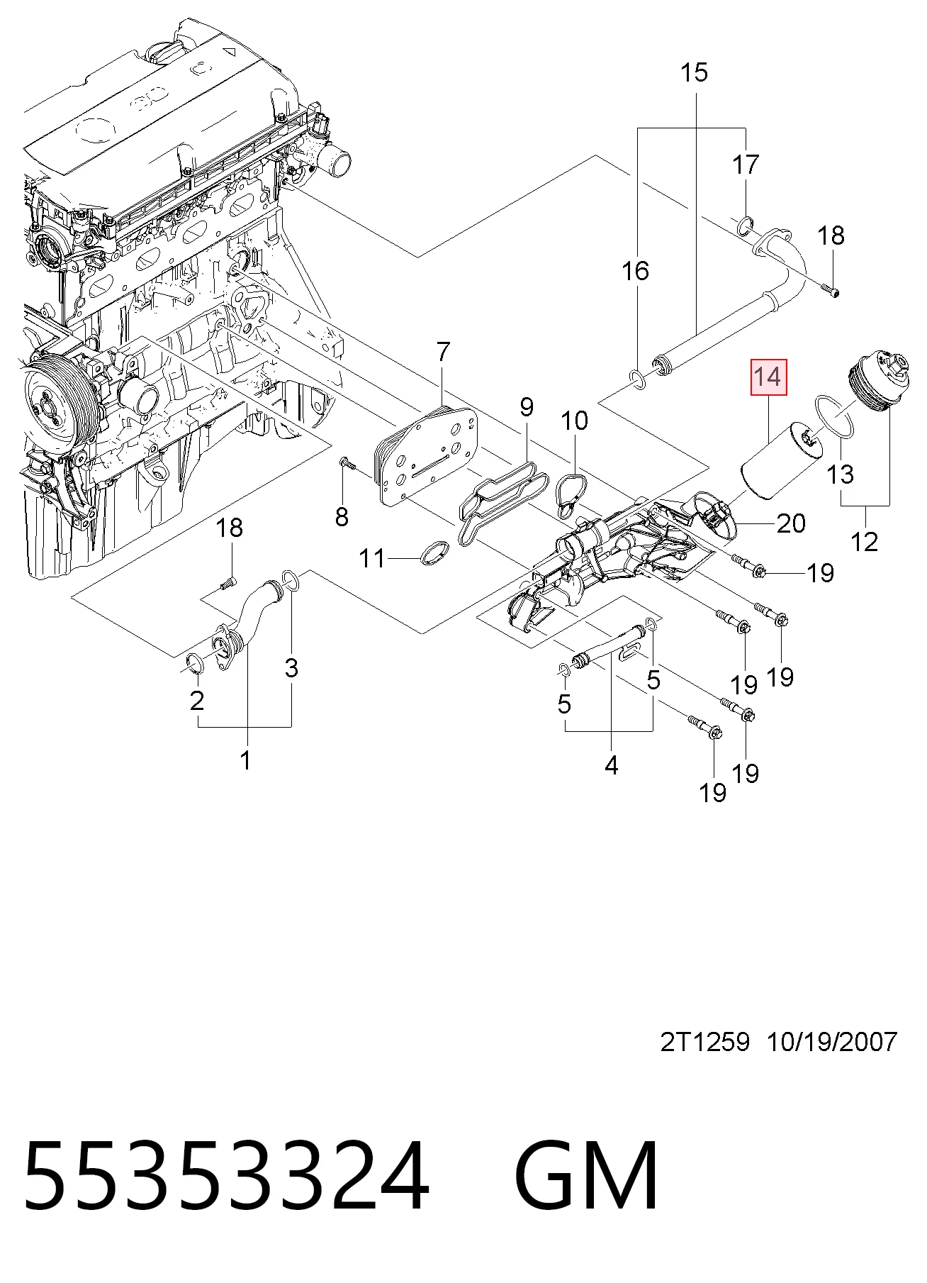 55353324 General Motors Filtro aceite