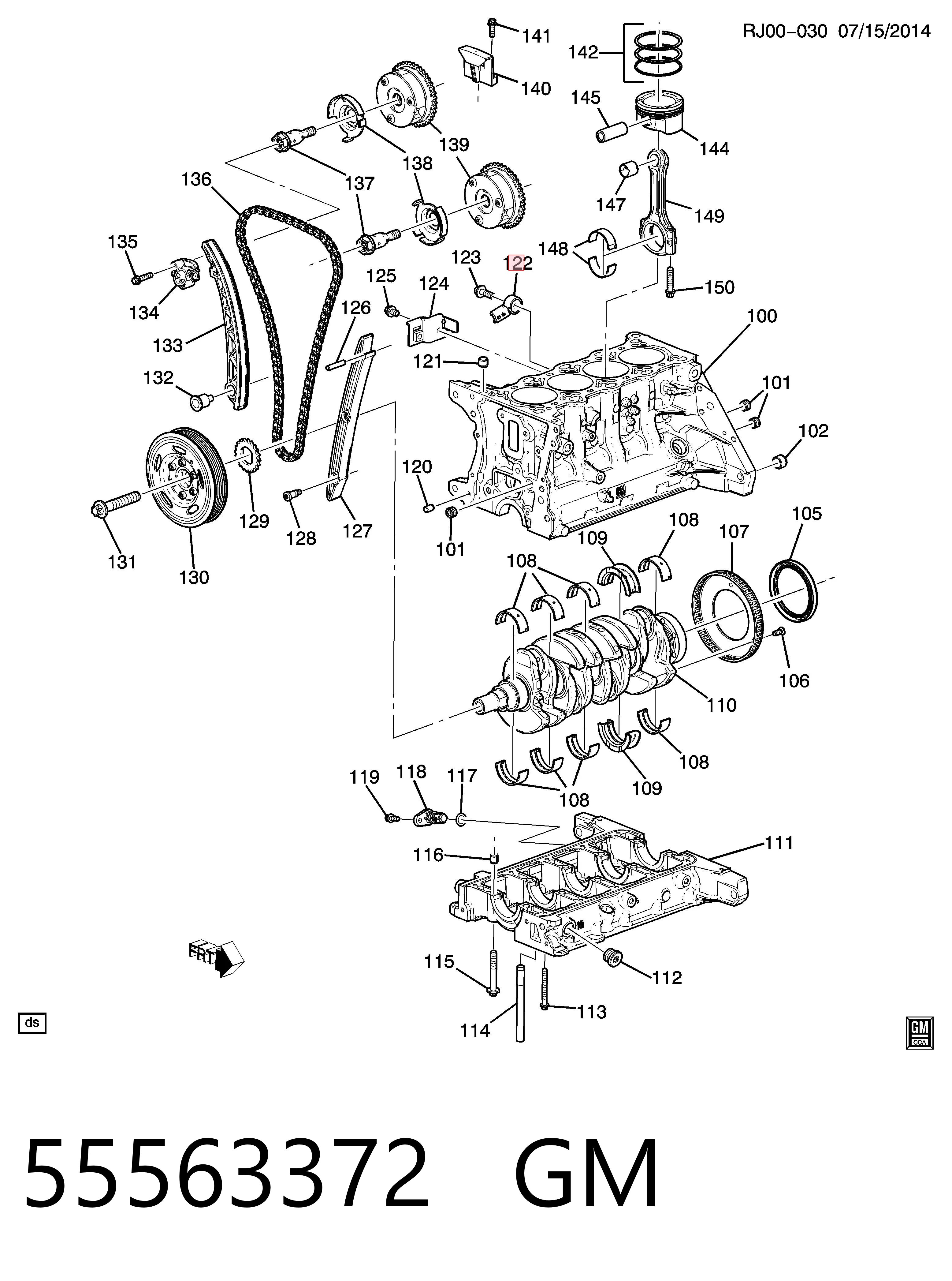 55563372 General Motors Sensor de detonación