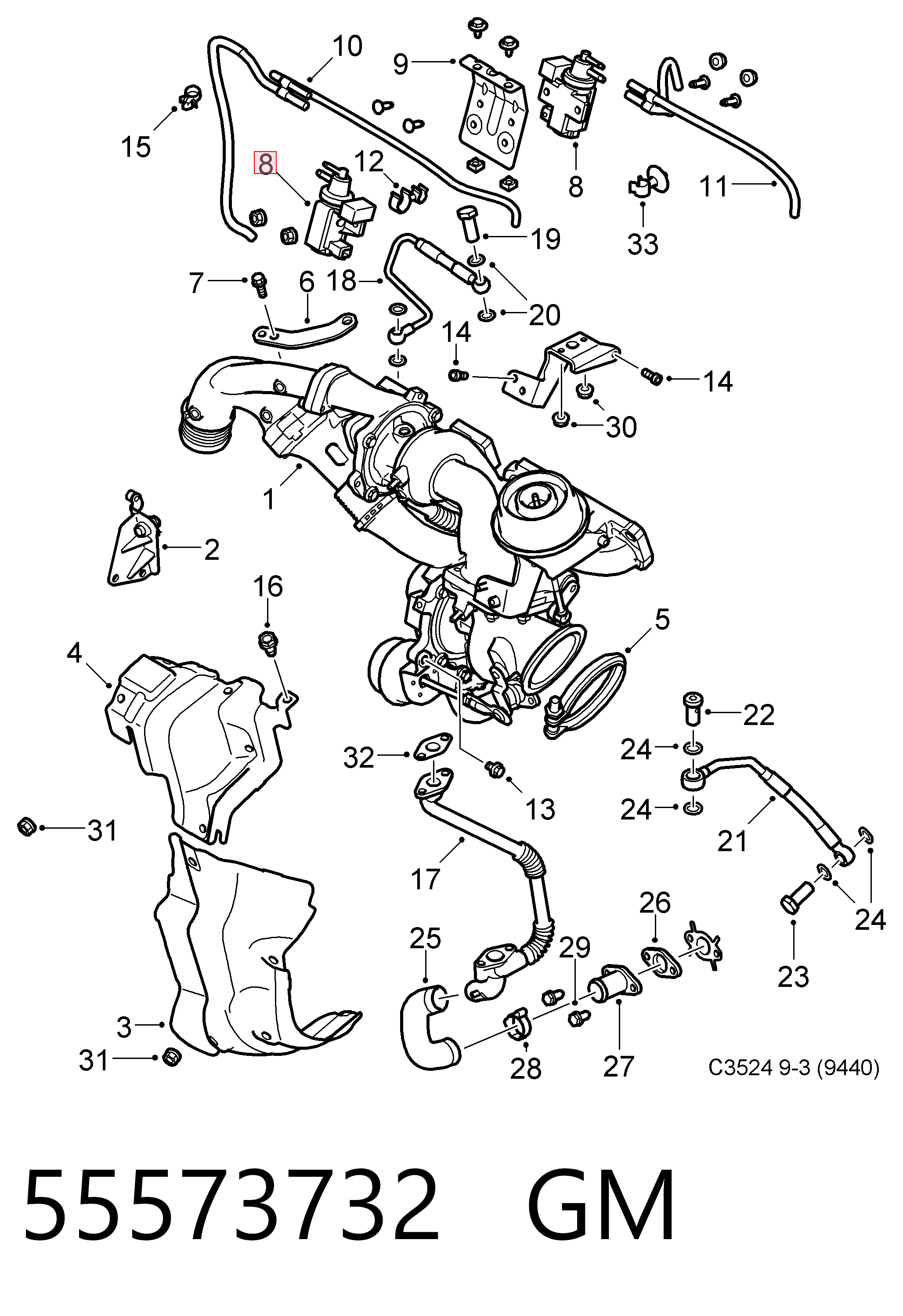 Comprar 55563532 Peugeot/Citroen Válvula solenoide de control de presión de sobrealimentación