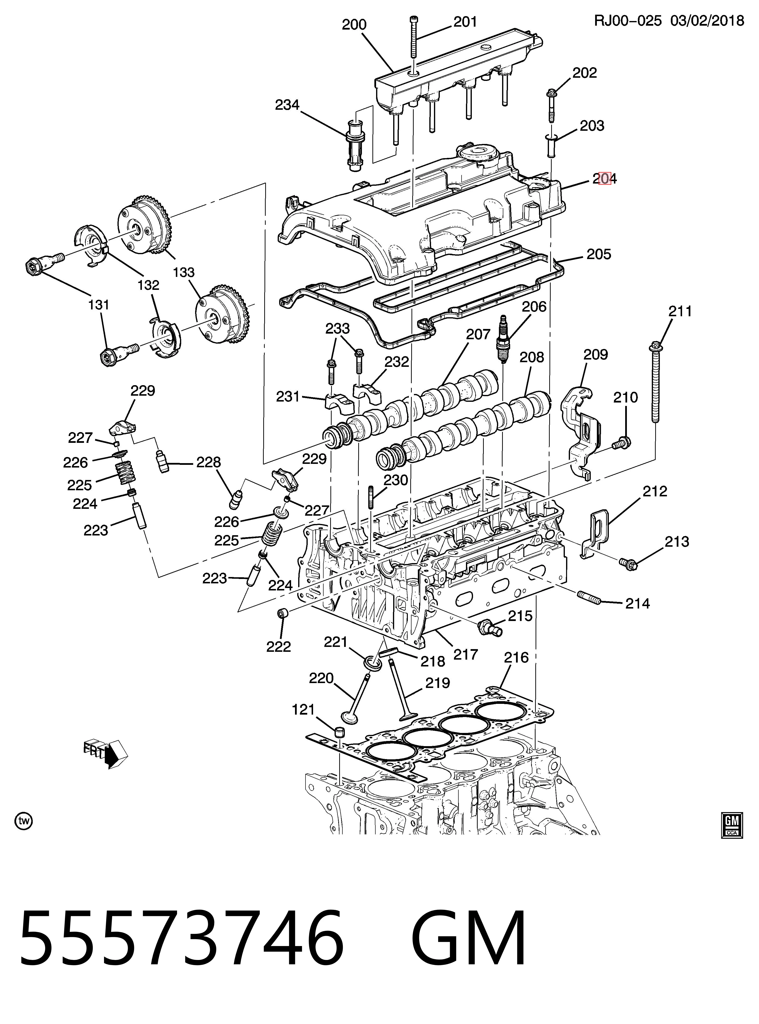 55573746 General Motors Tapa de culata