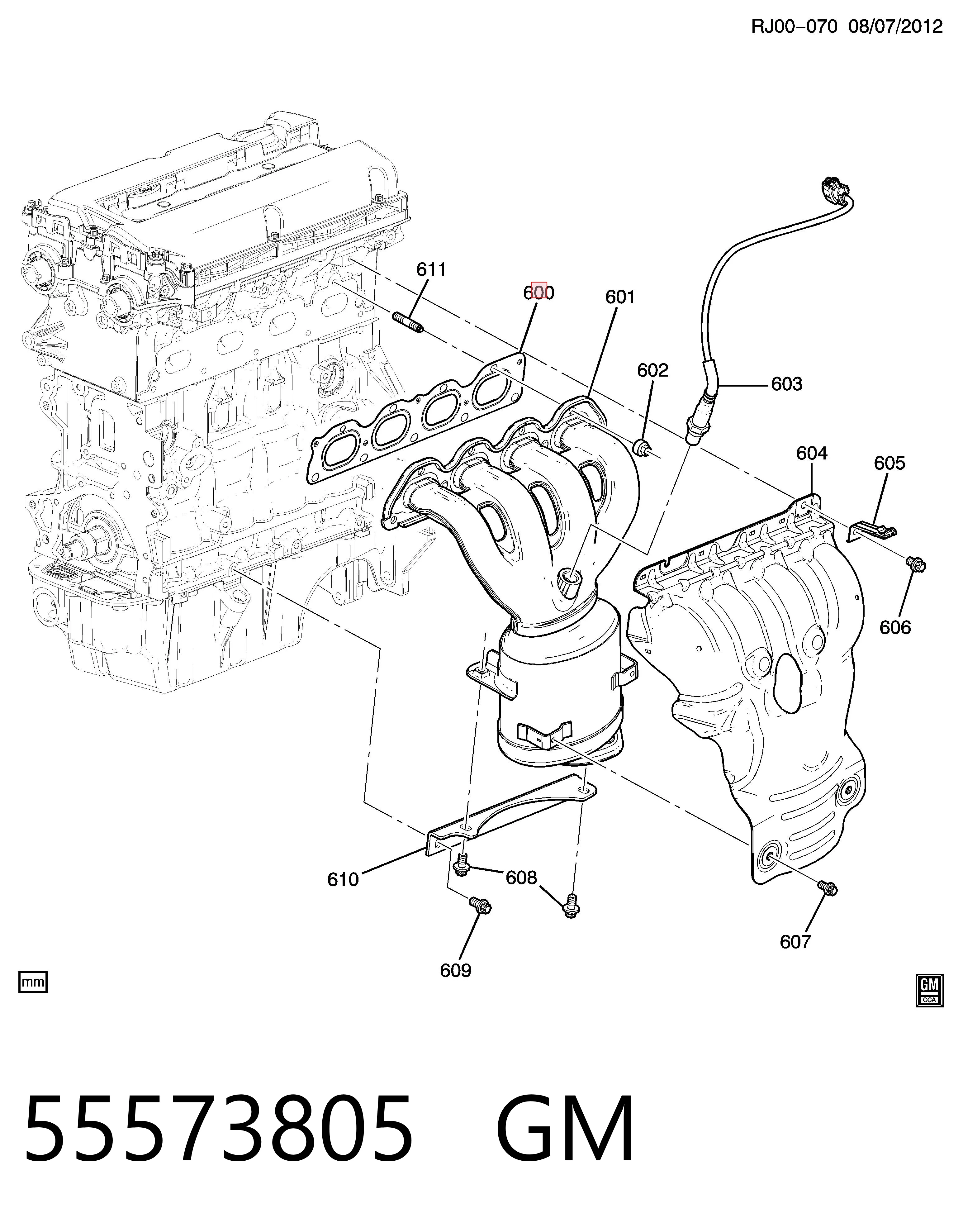 55573805 General Motors Junta colector joint