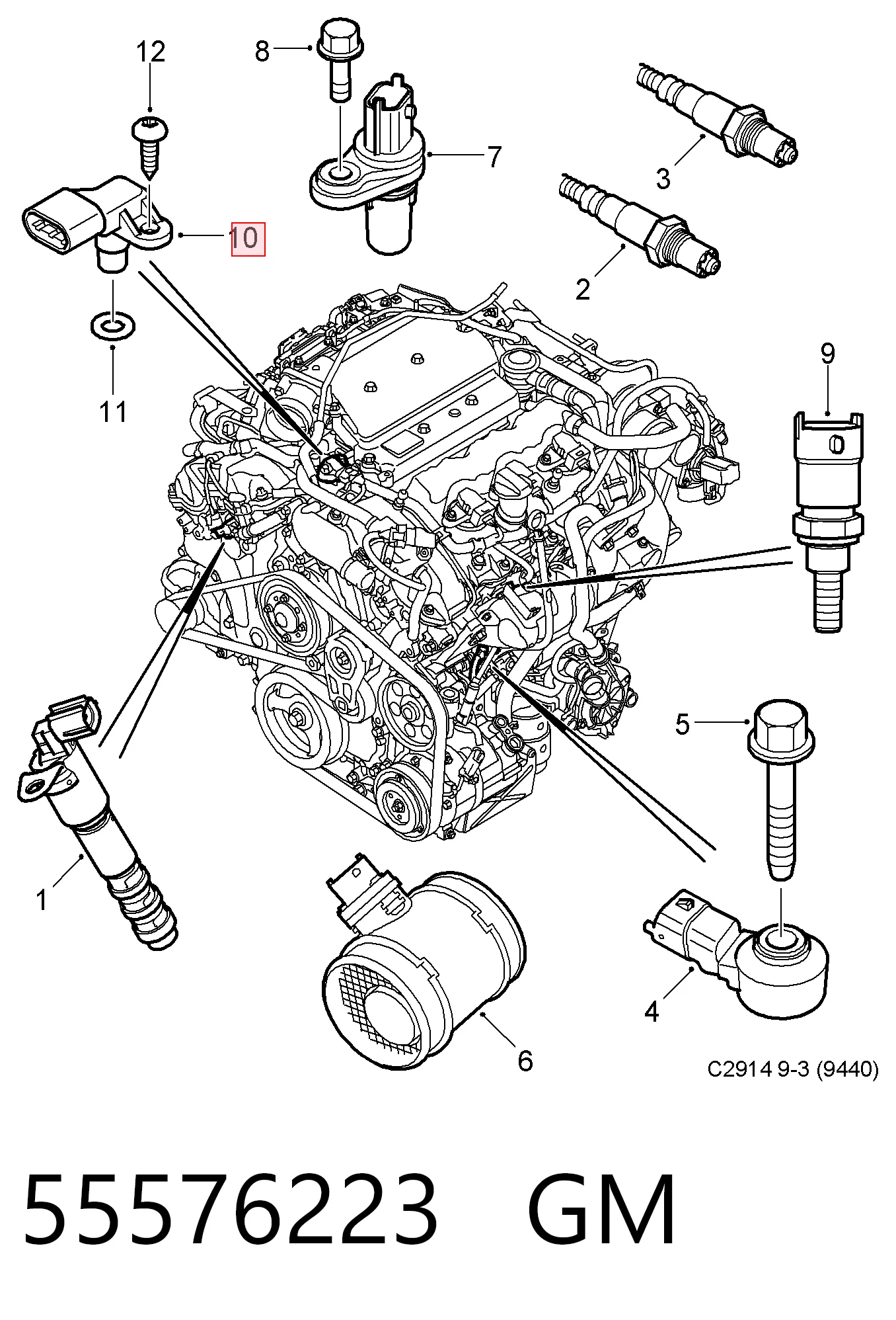 55576223 General Motors Sensor de presión de sobrealimentación