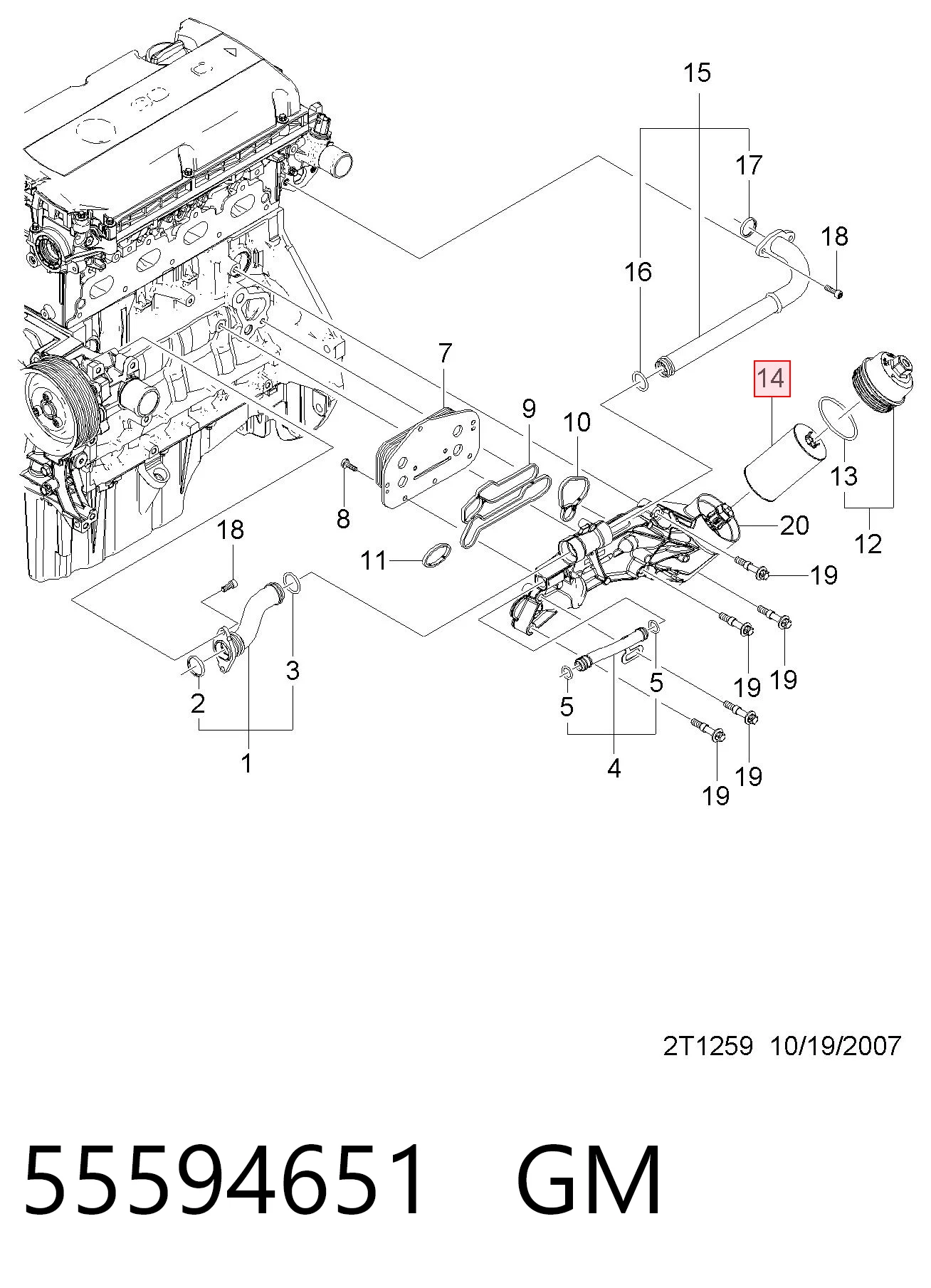 55594651 General Motors Filtro aceite
