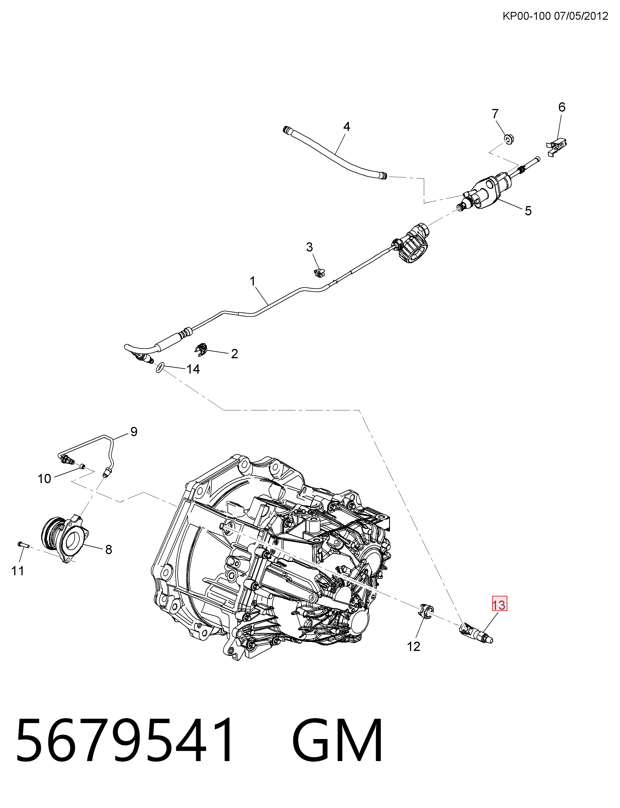5679541 General Motors Té de tubo de embrague