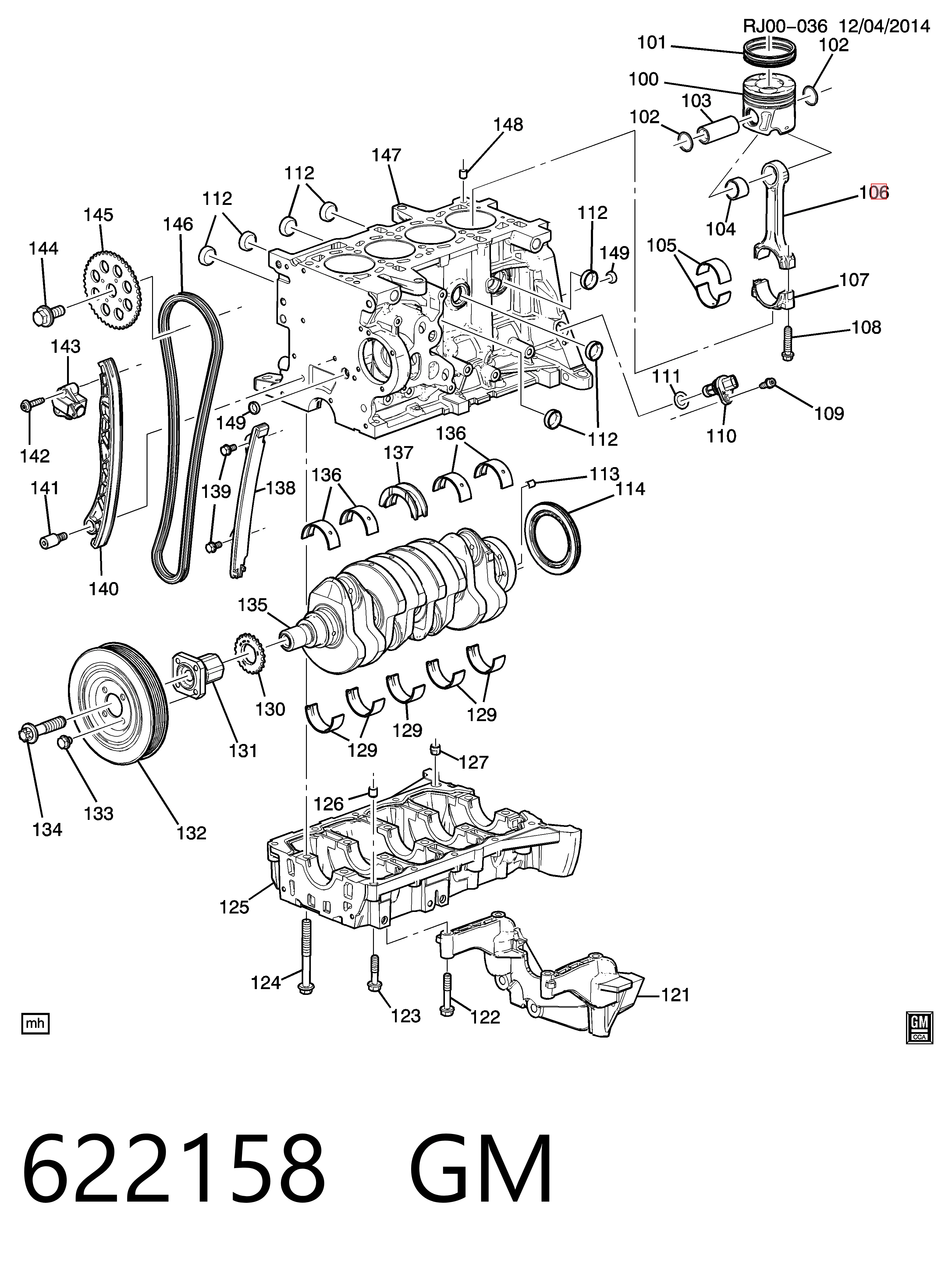 Biela del motor Engitech ENT072021