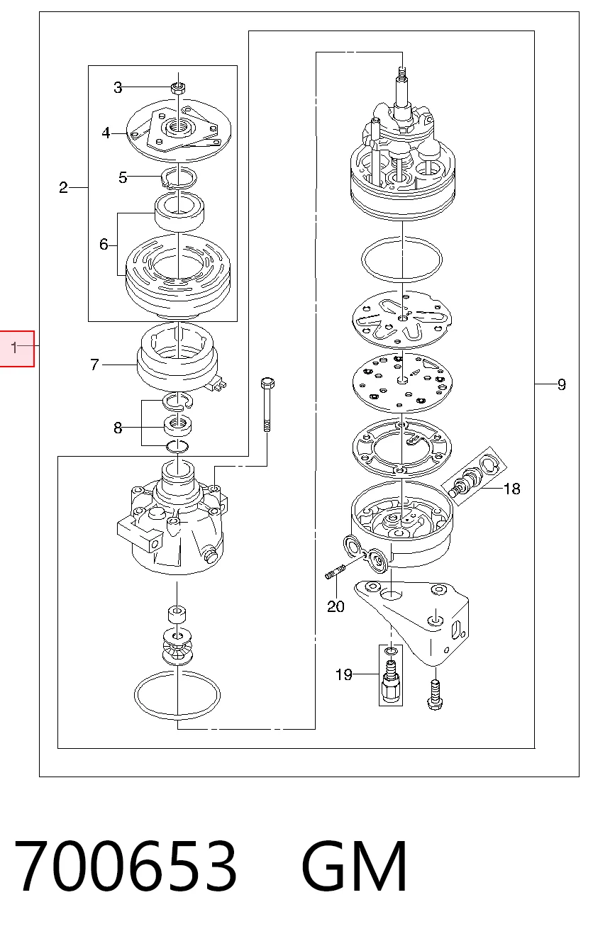 PXNEC008 Parts-Mall Compresor climatizador