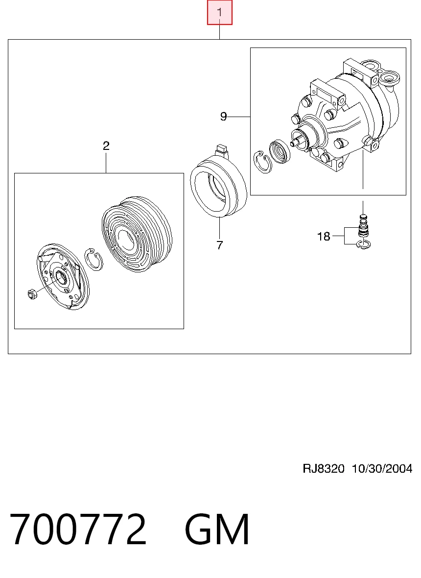 700772 General Motors Compresor climatizador