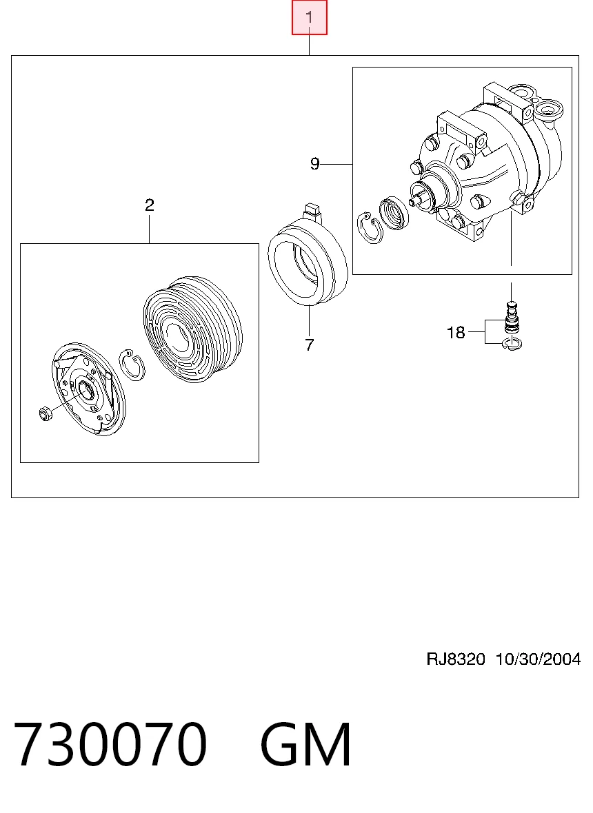 730070 General Motors Compresor climatizador
