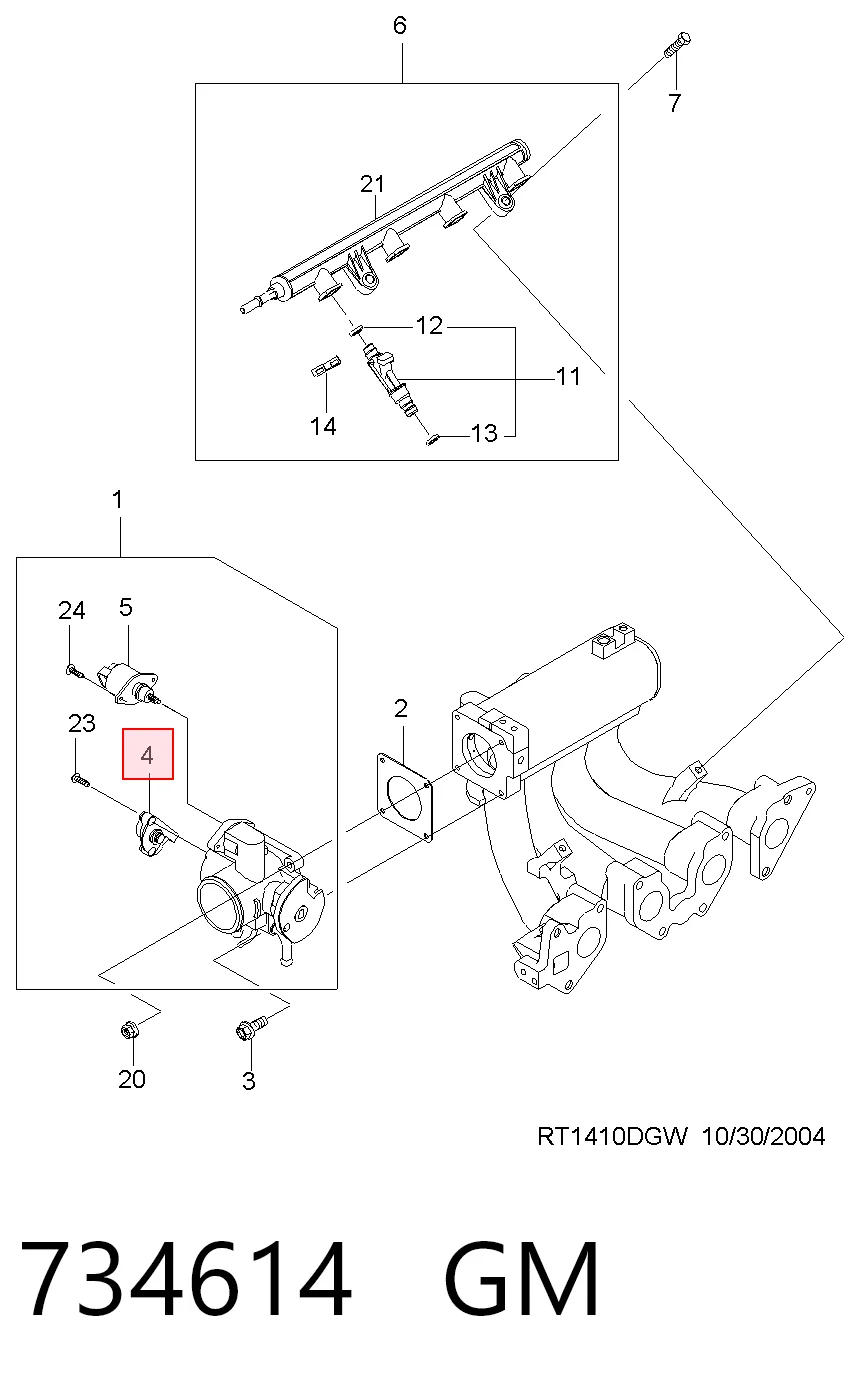 Sensor de posición del acelerador para Chevrolet Spark (Matiz)  M200, M250