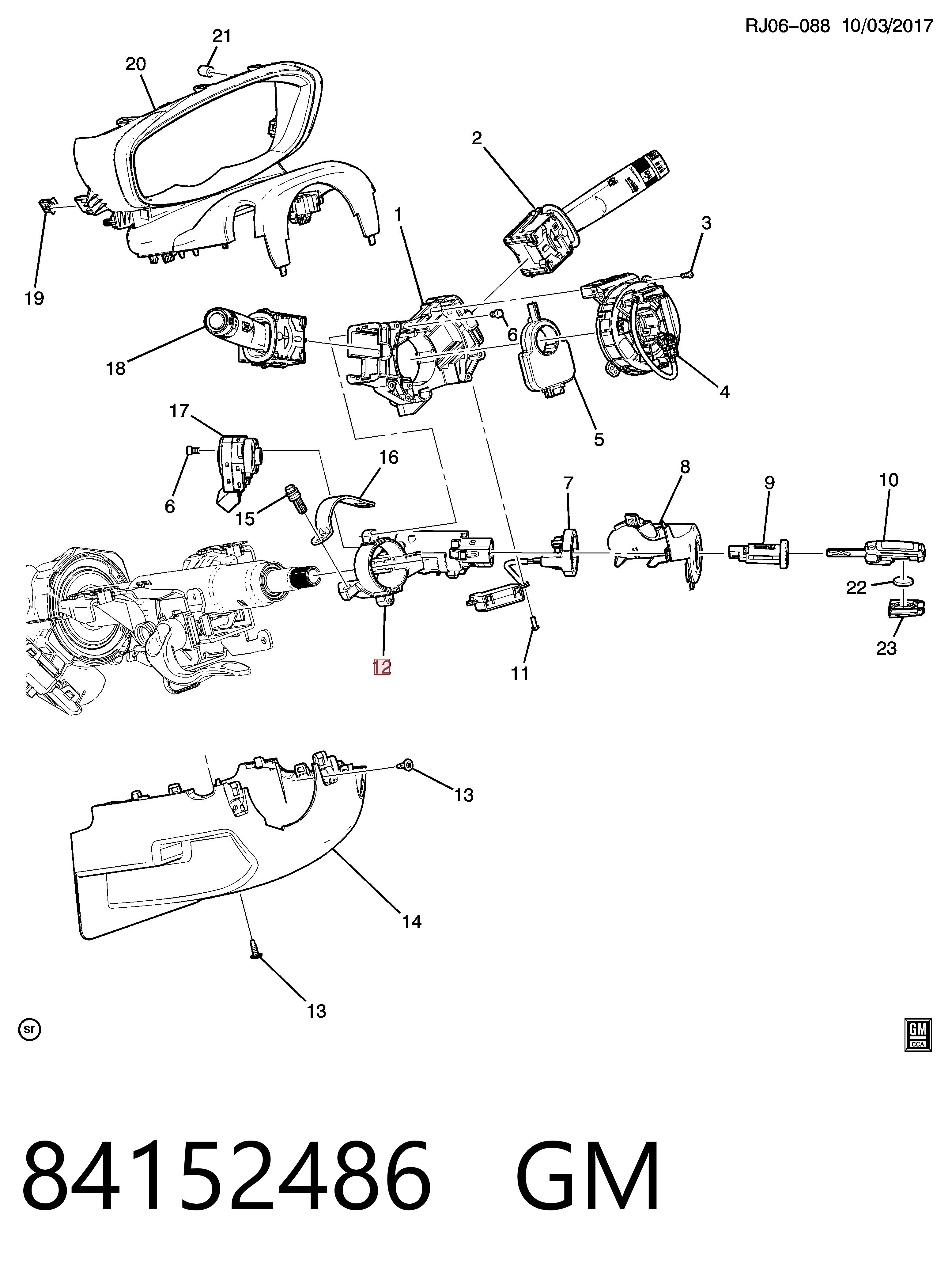 Interruptor de encendido para Opel Insignia A G09