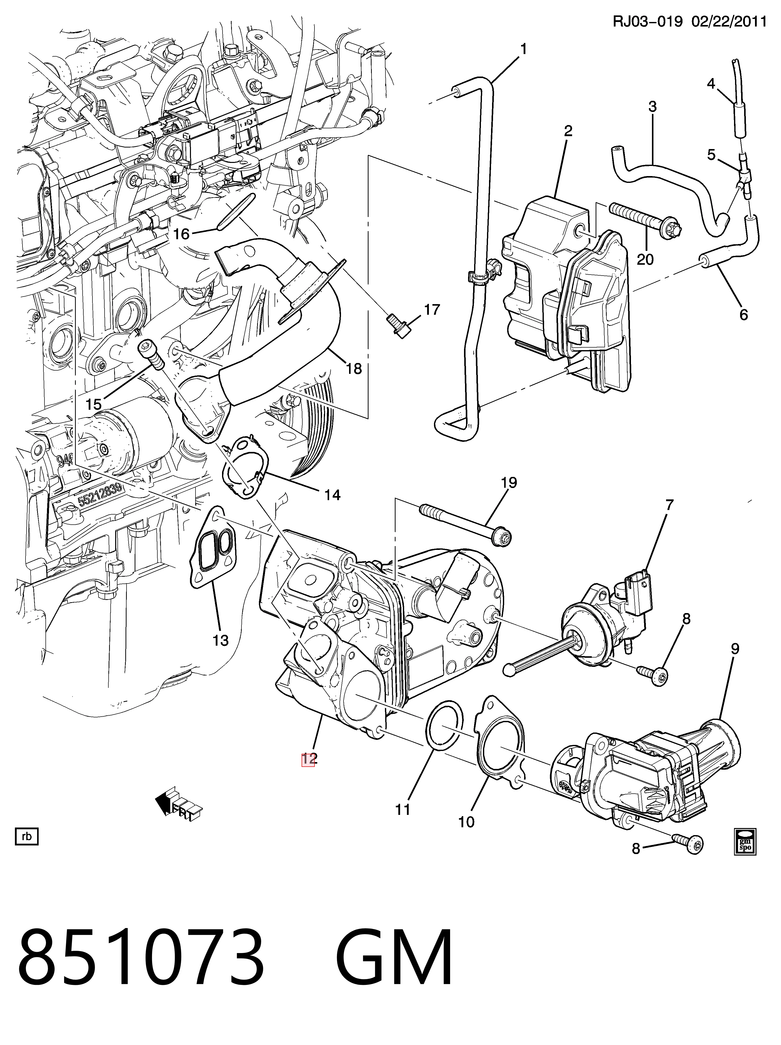 55230929 Peugeot/Citroen Enfriador de recirculación de gases de escape EGR