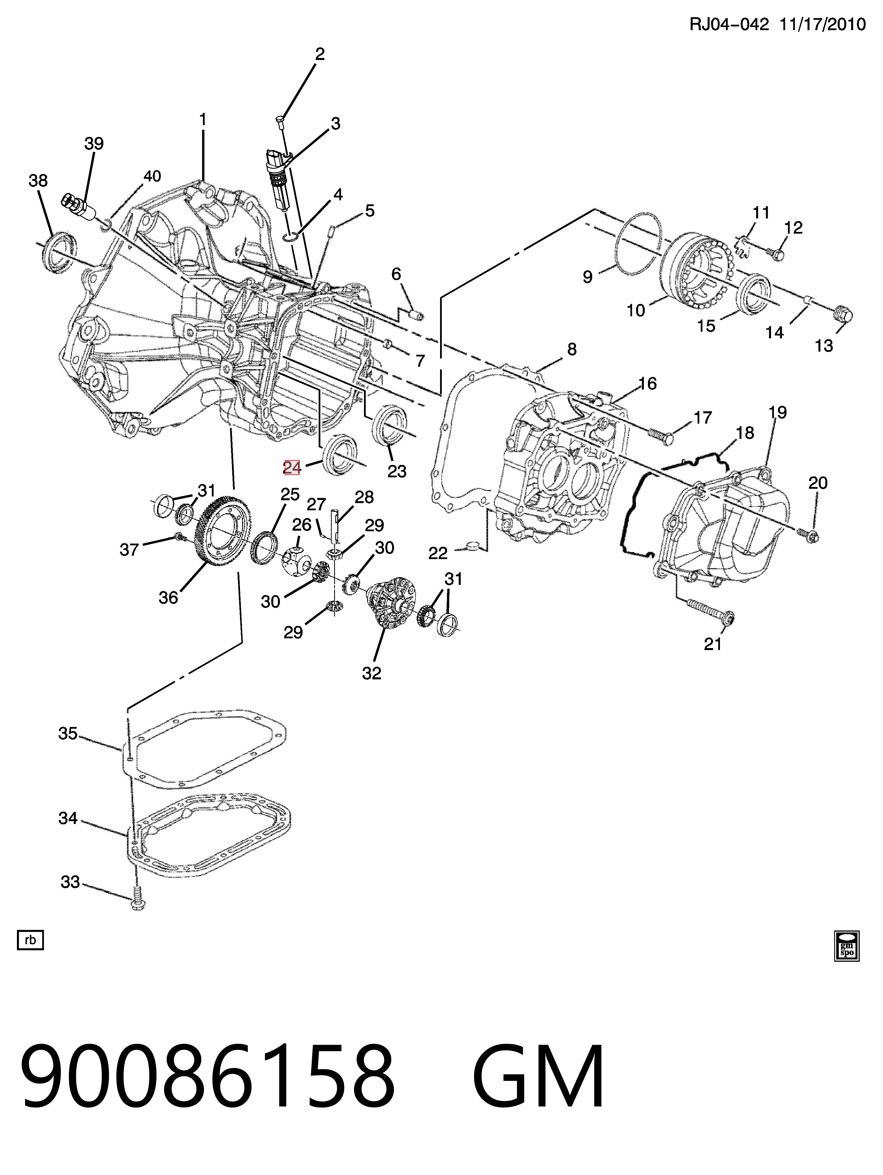 Cojinete de la caja de cambios Opel Vectra  ()