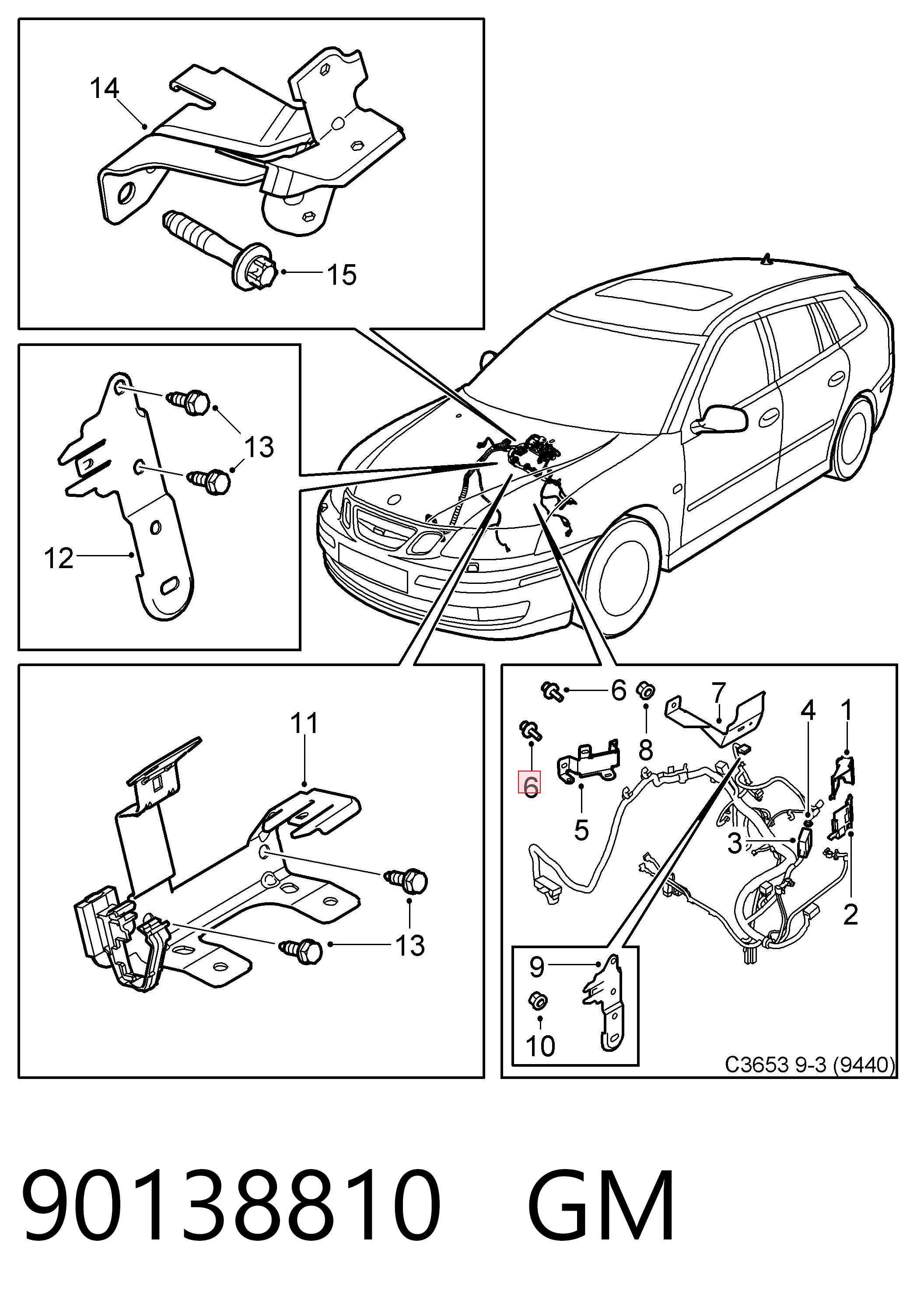 90138810 General Motors Clip de fijación del guardabarros delantero