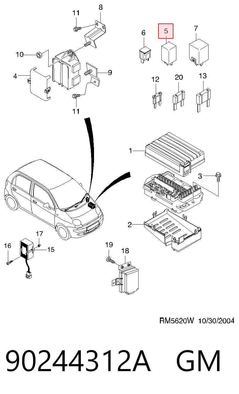 94580702 Peugeot/Citroen Relé de ventilador de aire acondicionado
