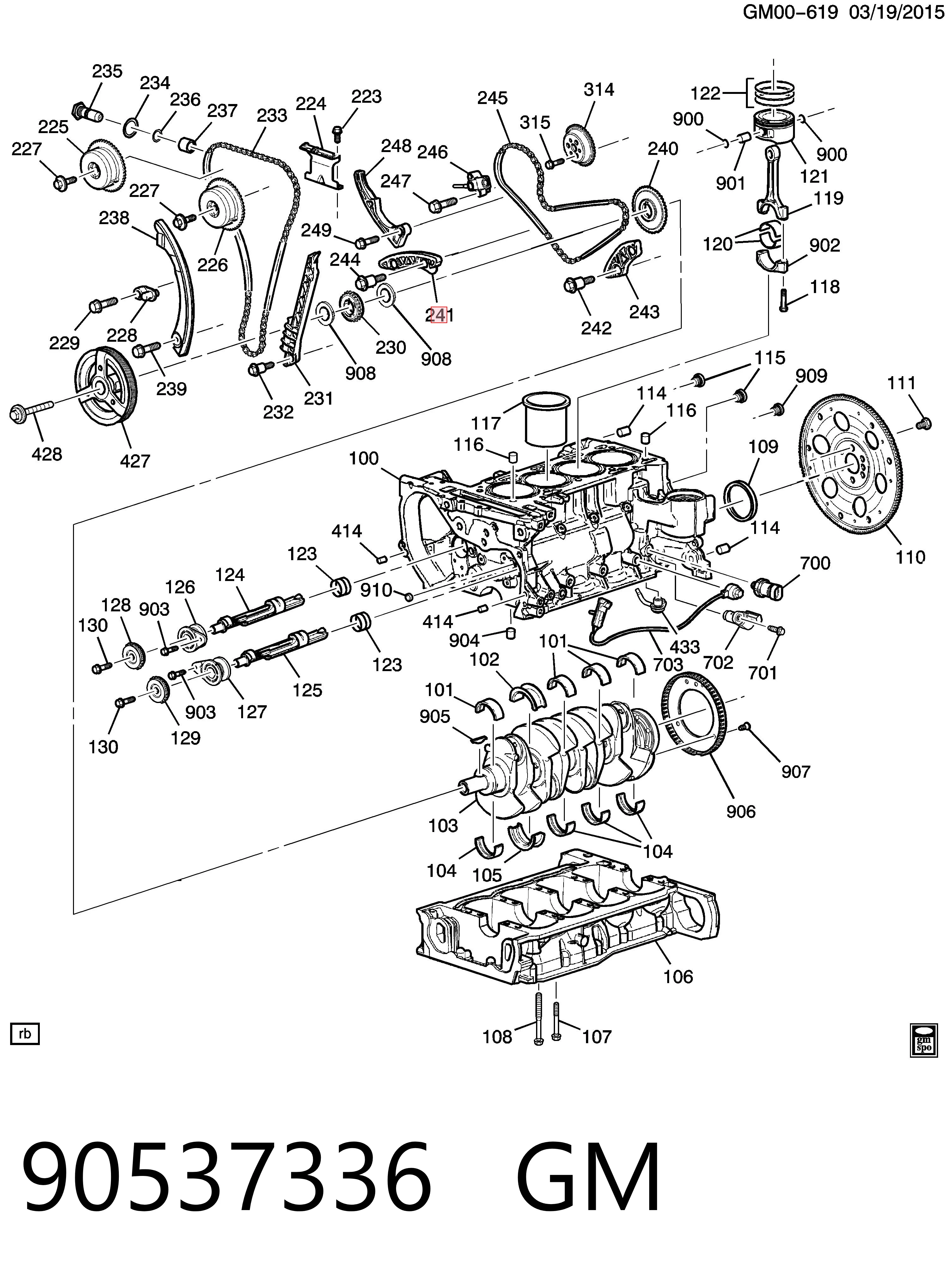 90537336 General Motors Tensor superior de la cadena de distribución