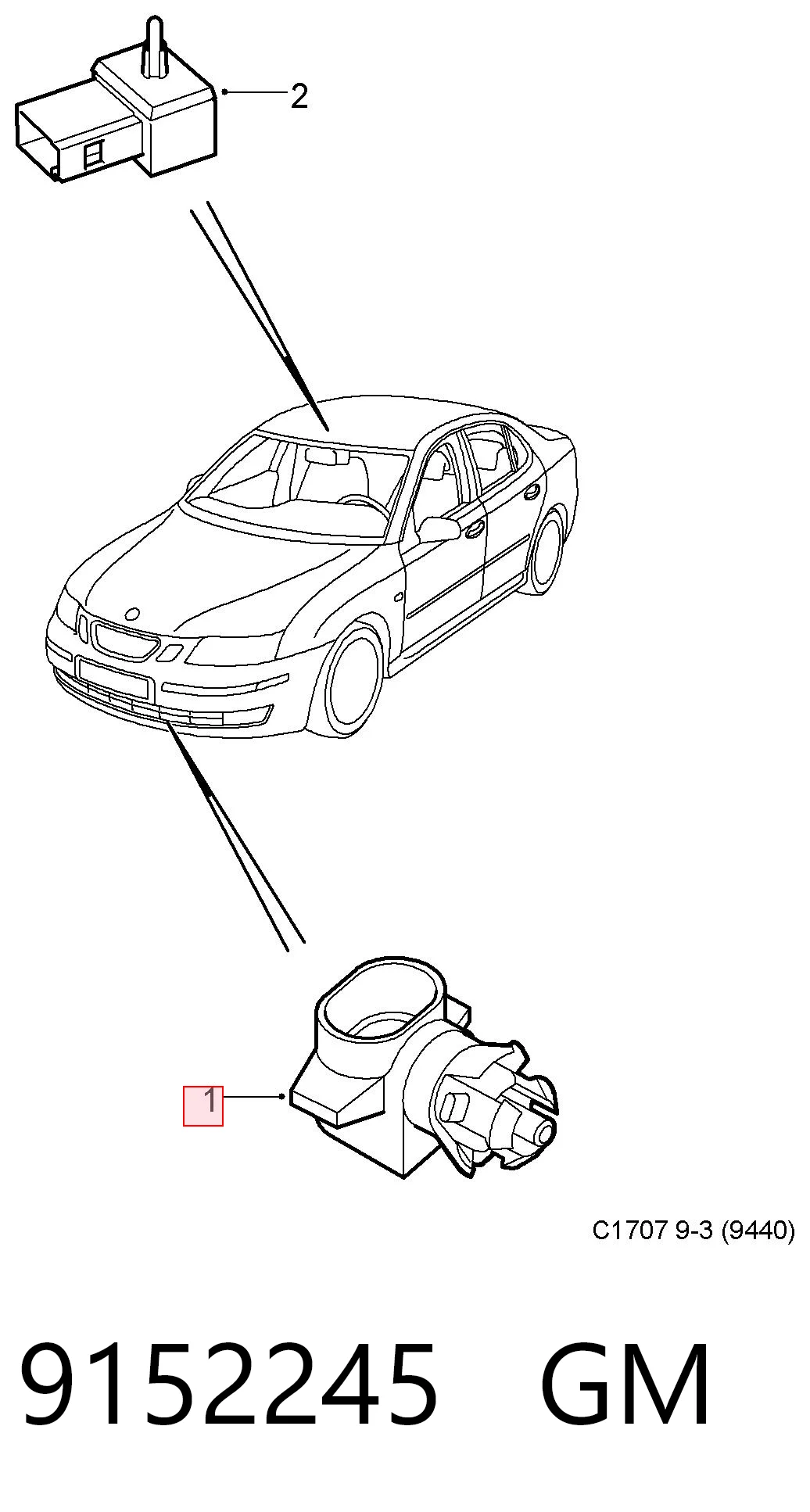 9152245 General Motors Sensor de temperatura ambiente