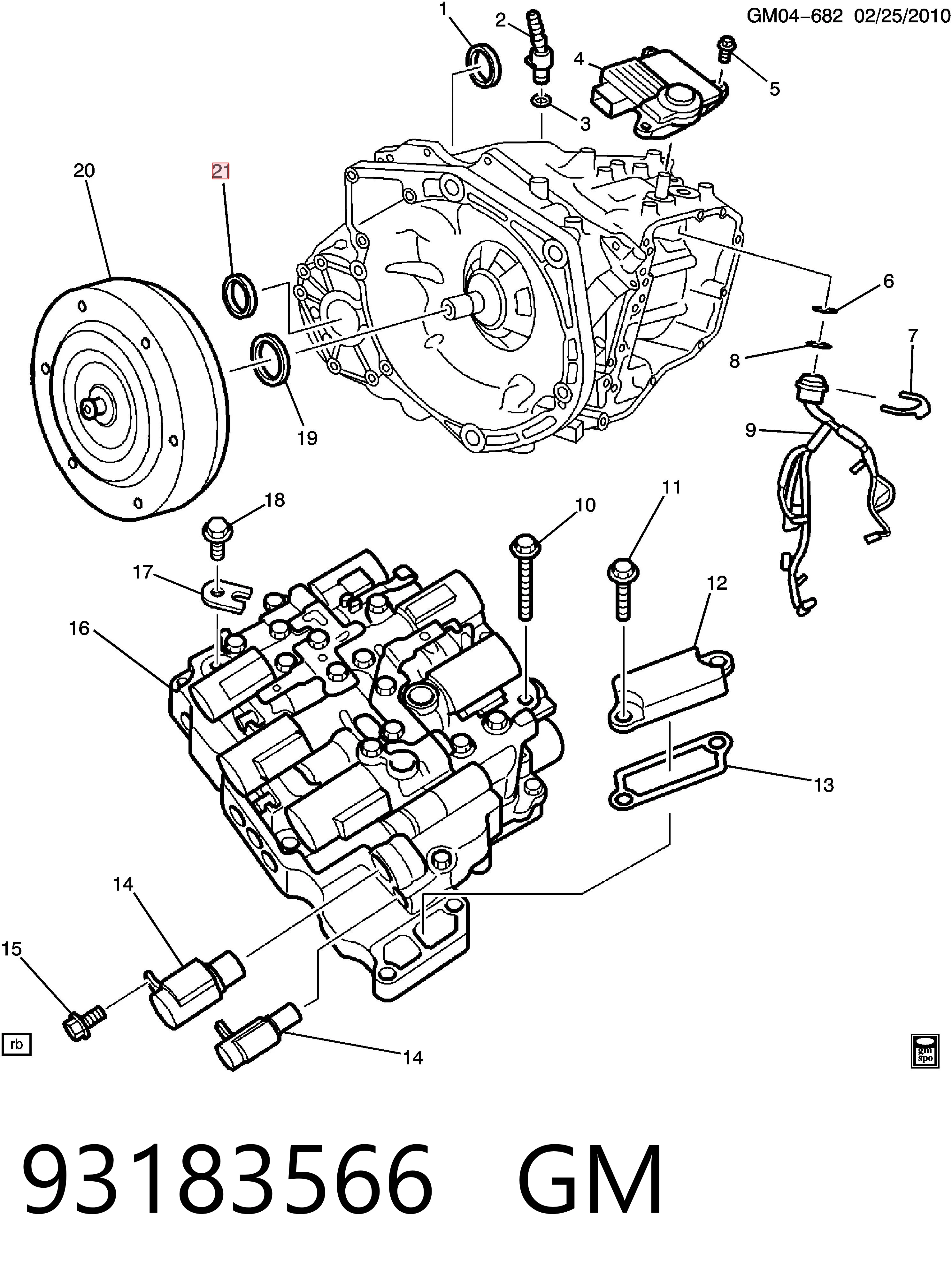 93183566 General Motors Retén del semieje delantero derecho