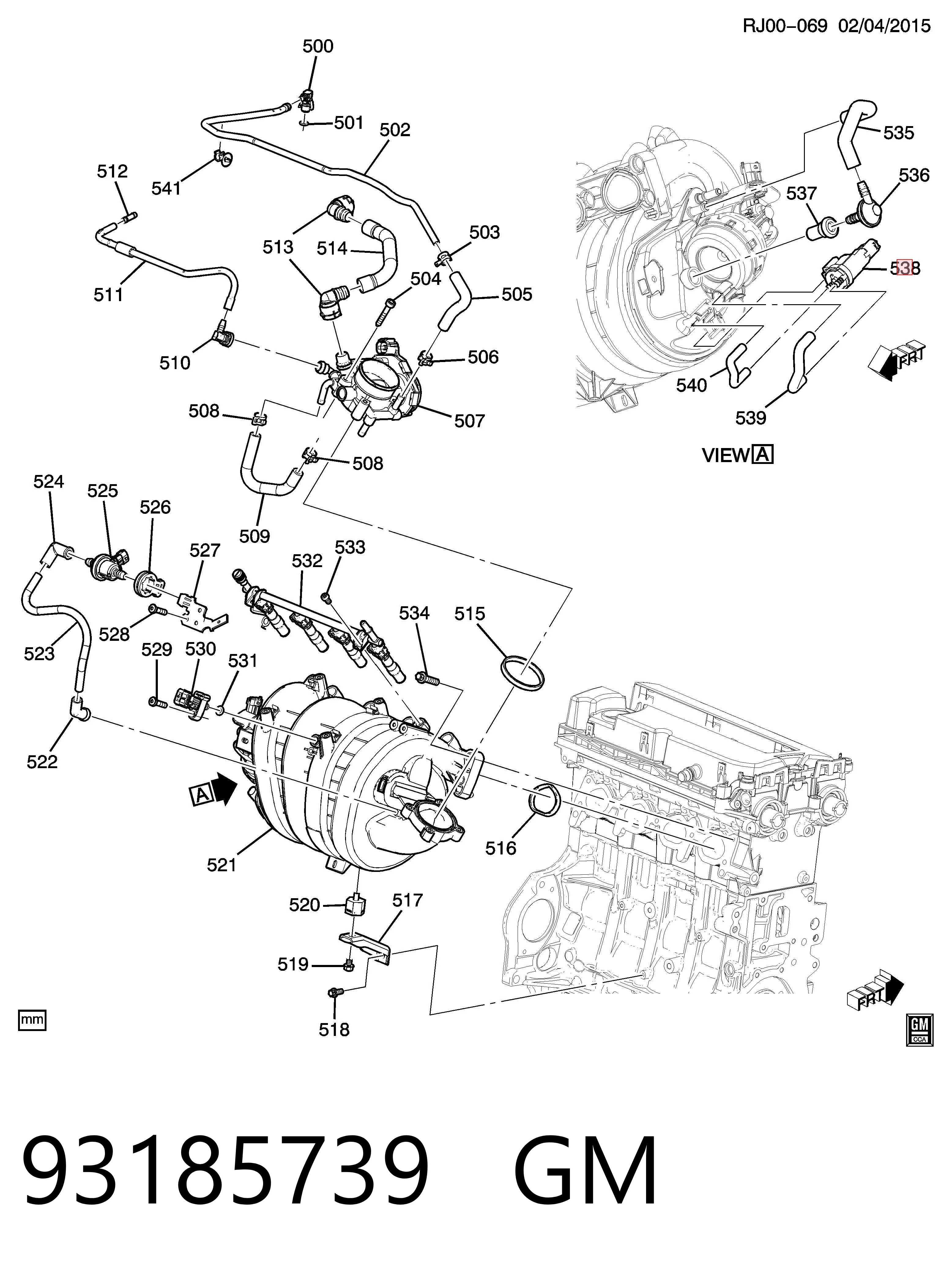 93185739 General Motors Válvula solenoide de control de presión de sobrealimentación