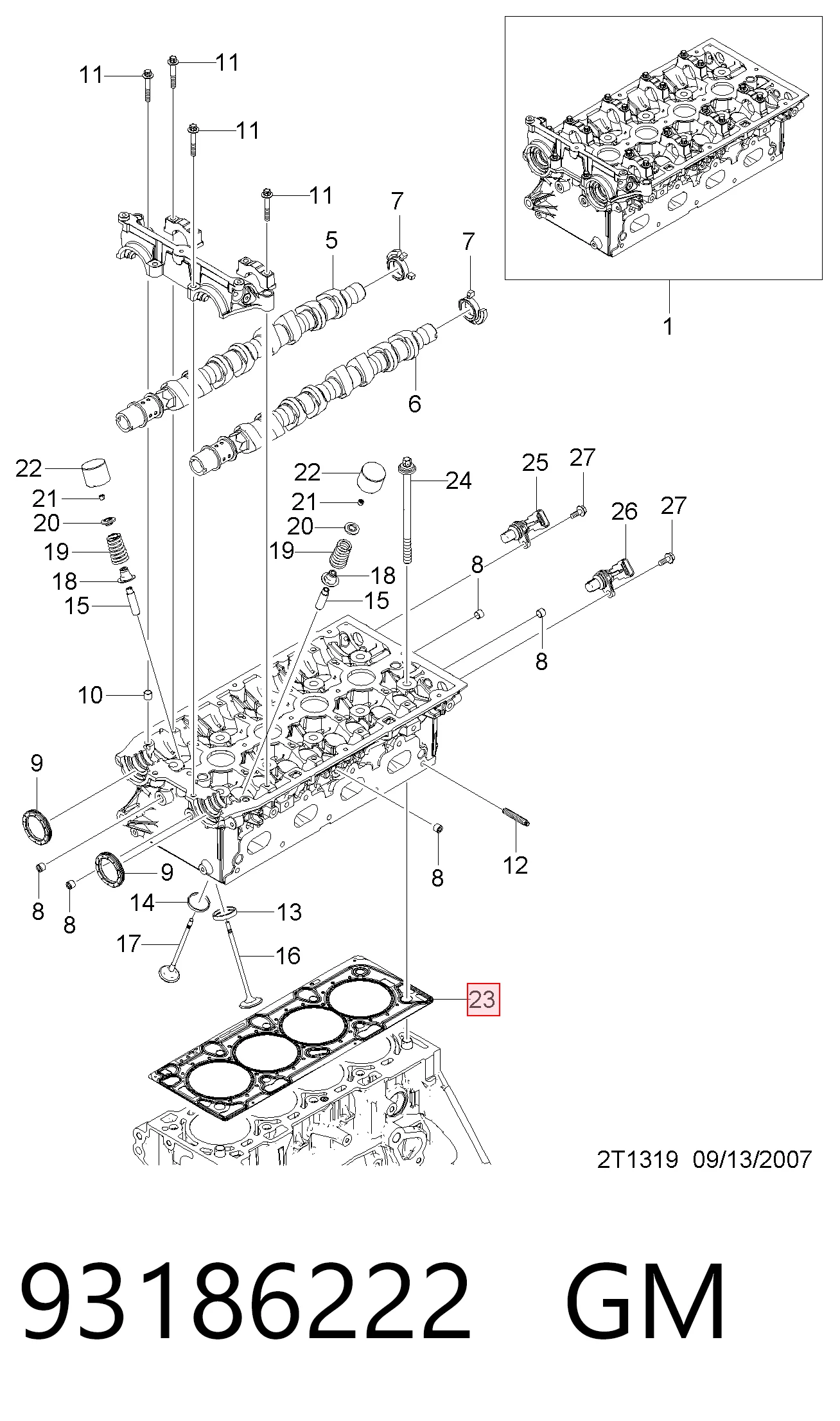Empaquetadura de culata para Opel Vectra C 