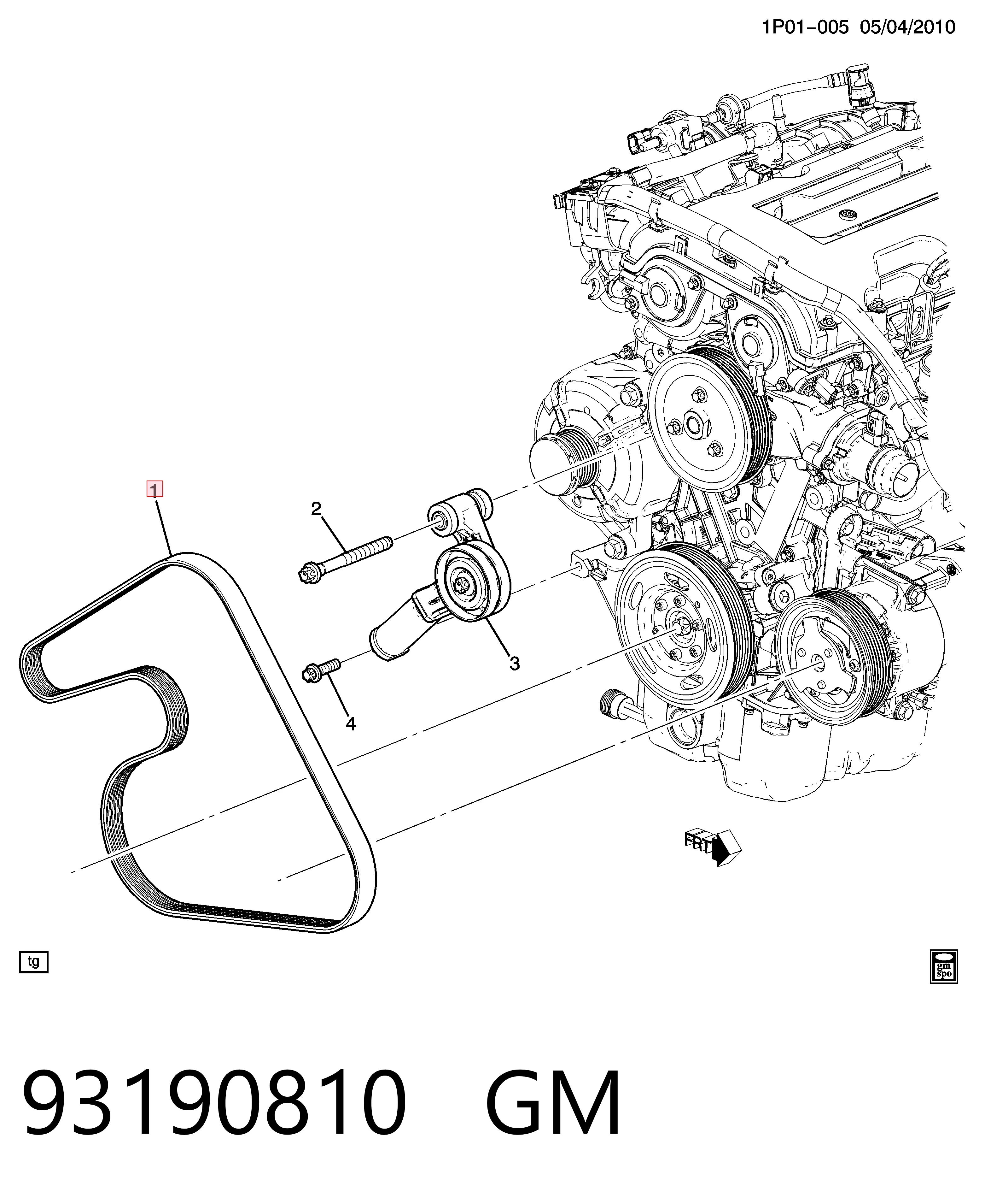 Correa de alternador para Chevrolet Aveo T300