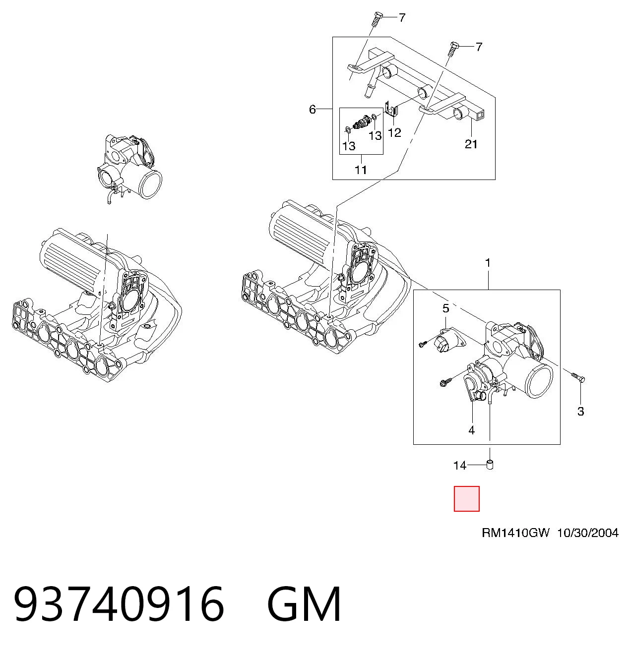 93740916 General Motors Sensor de posición del acelerador