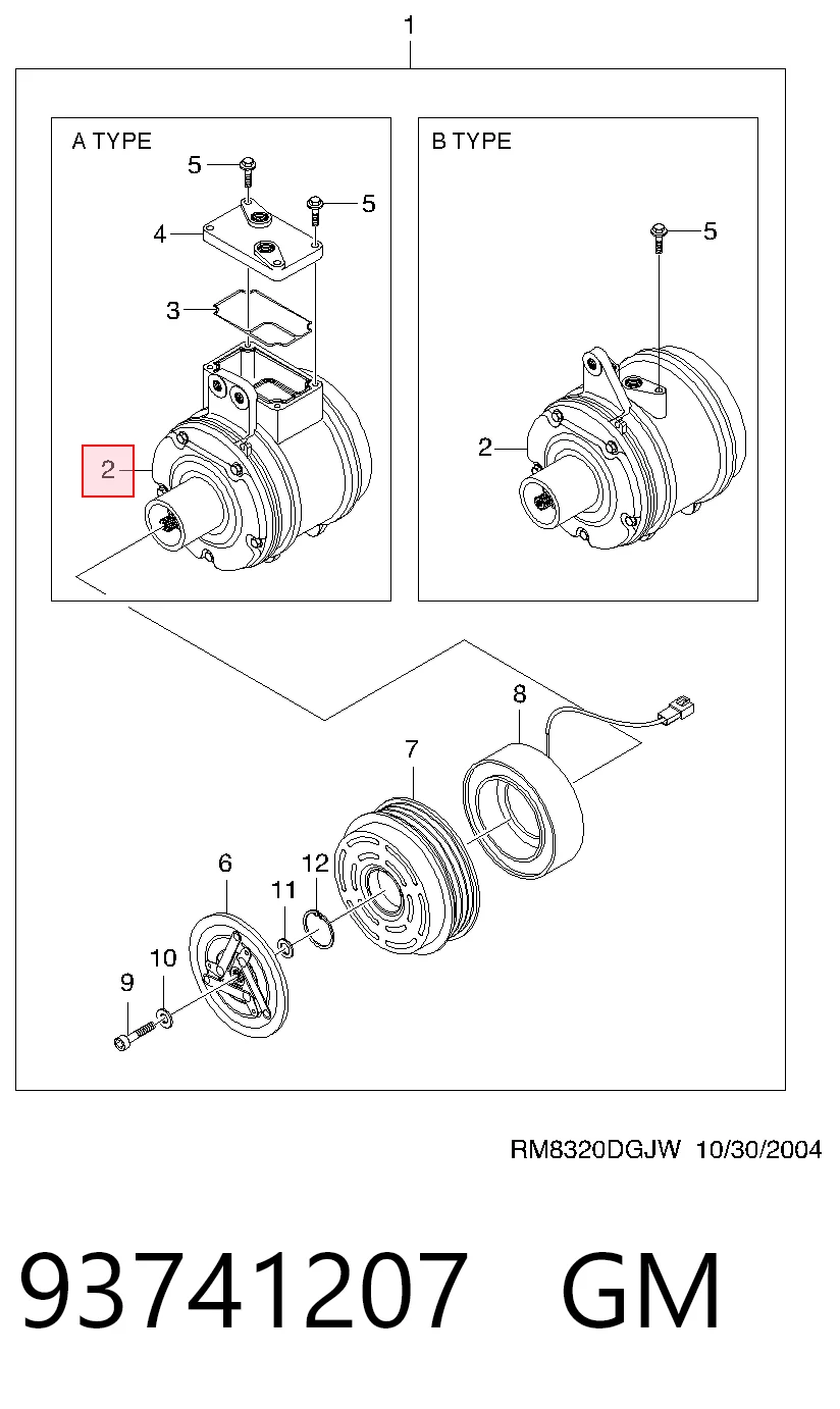 Compresor climatizador para Chevrolet Spark (Matiz)  M200, M250