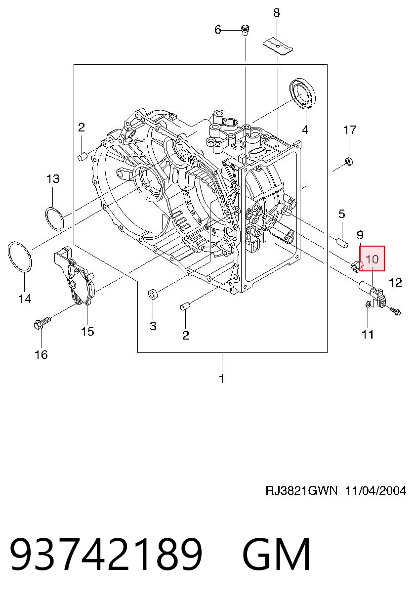 Sensor de velocidad 93742189 GM