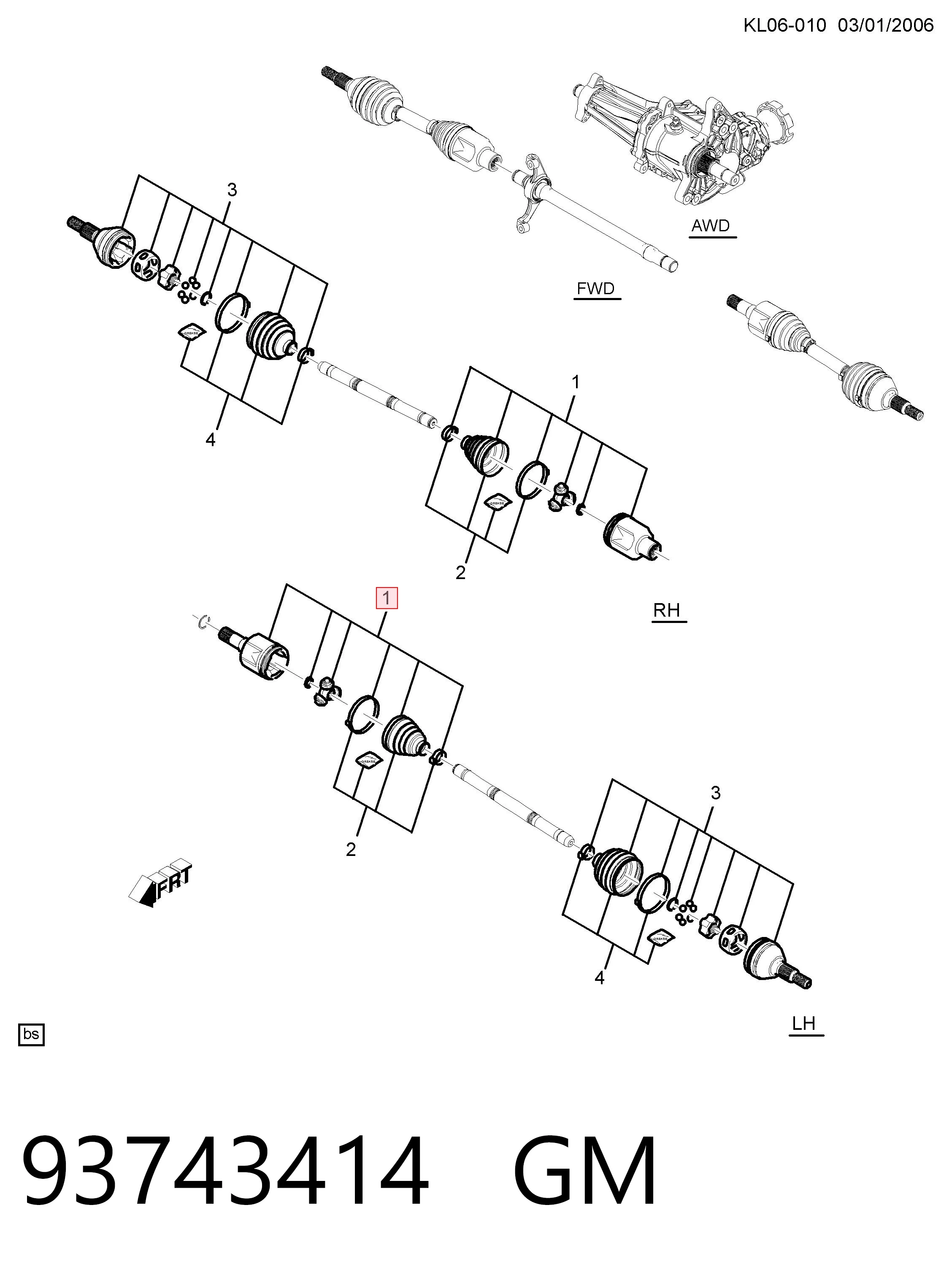 Junta homocinética interna delantera derecha 93743414 Peugeot/Citroen