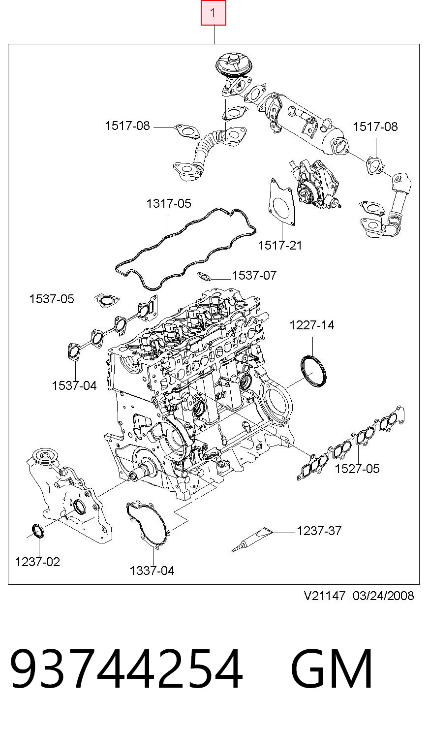 Juego juntas motor Chevrolet Captiva I (2006-2010)