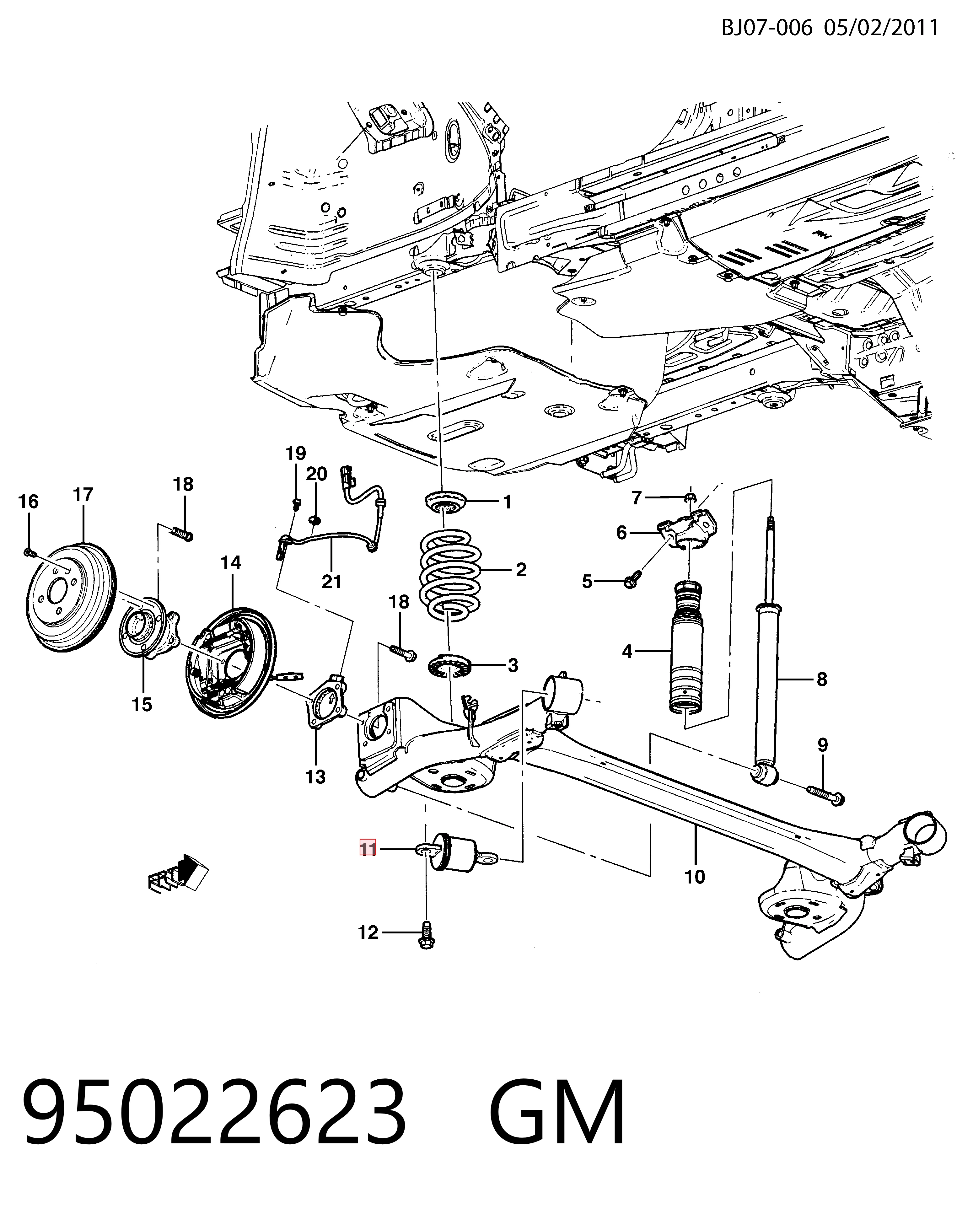 Silentblock trasero Chevrolet Aveo 3