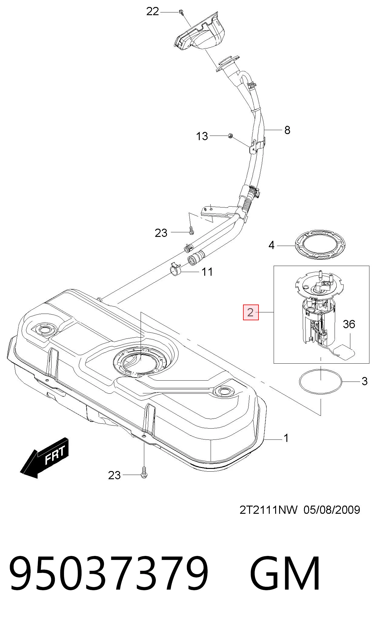 95037379 Opel Unidad de alimentación de combustible