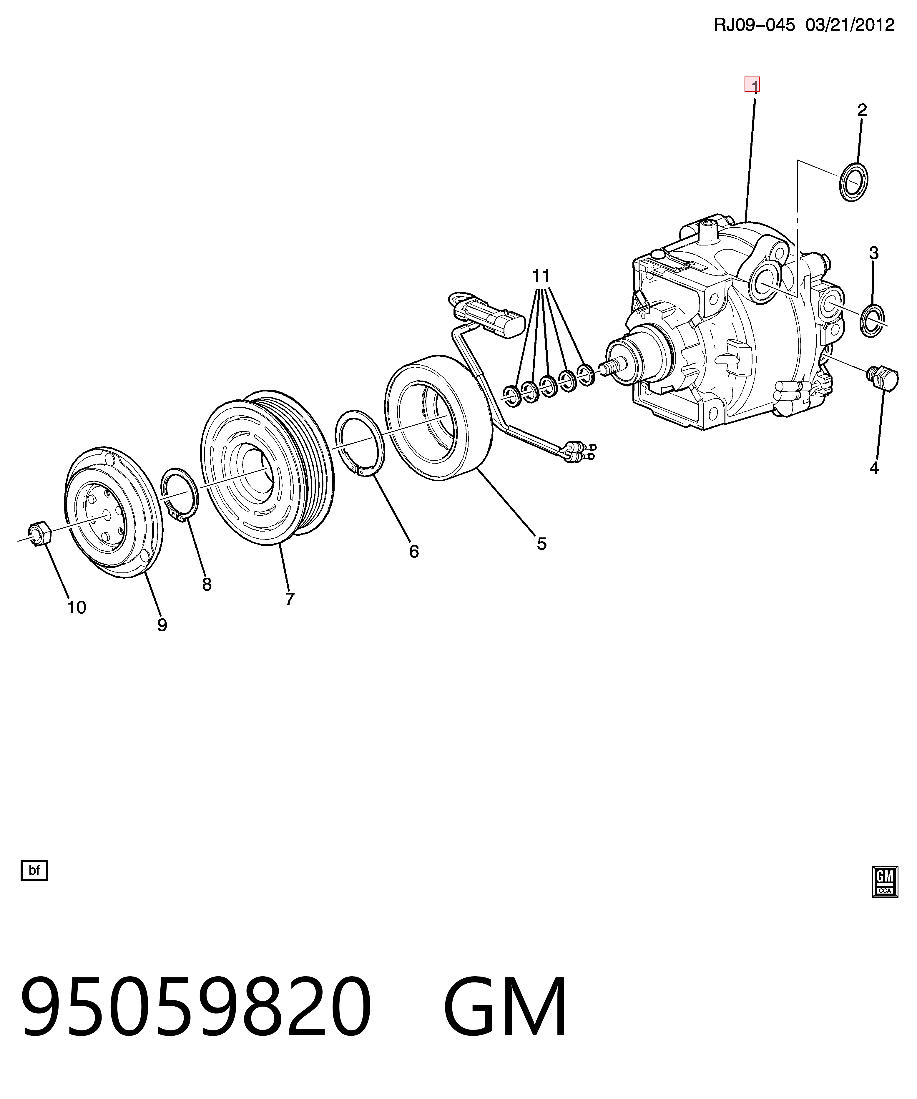 95059820 General Motors Compresor climatizador