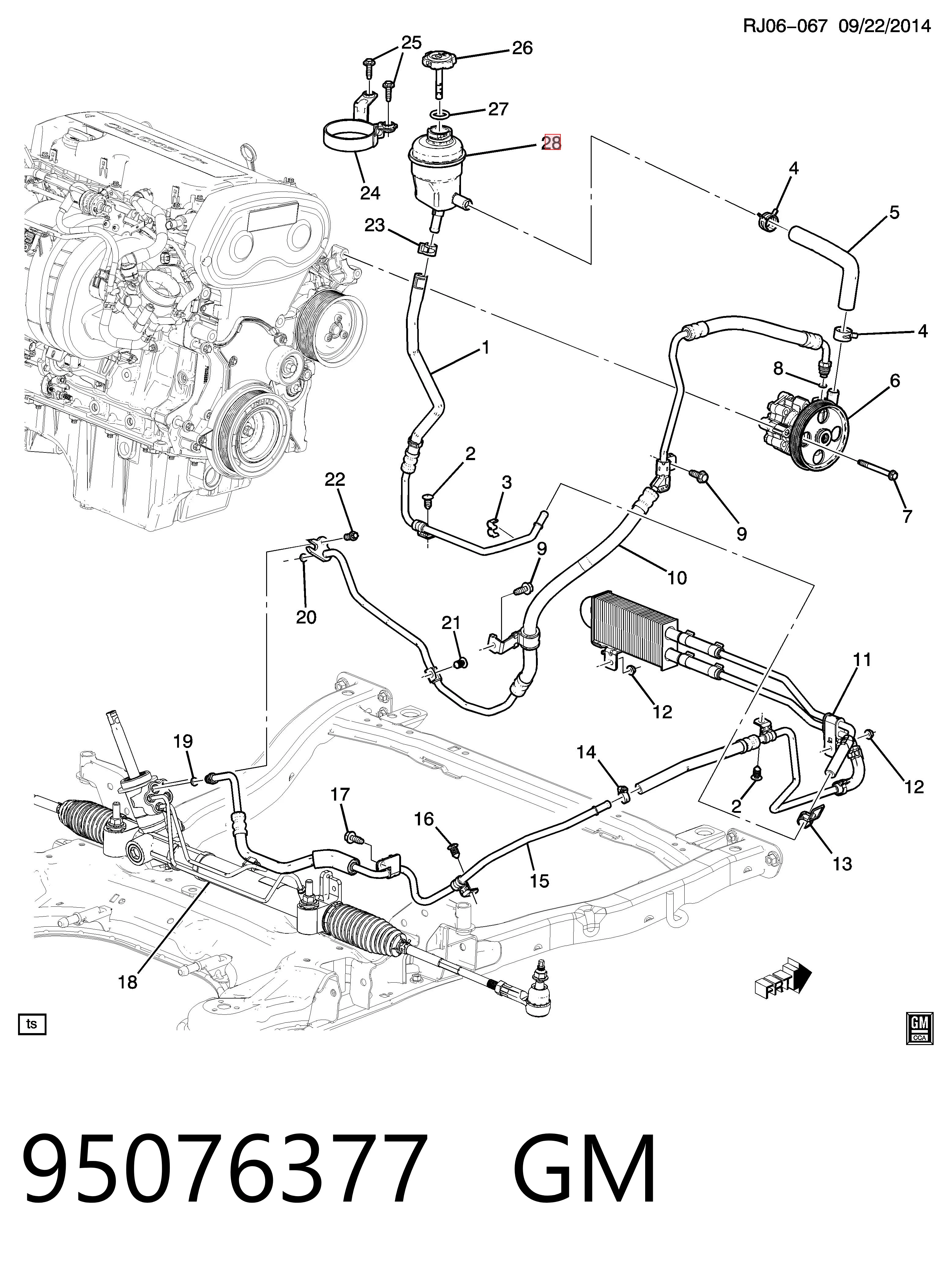 Depósito de bomba de dirección hidráulica para Opel Mokka J13