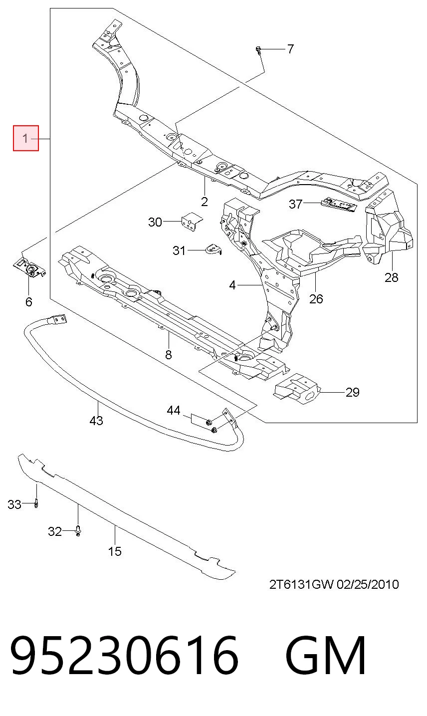 Soporte de radiador para Chevrolet Aveo T250, T255