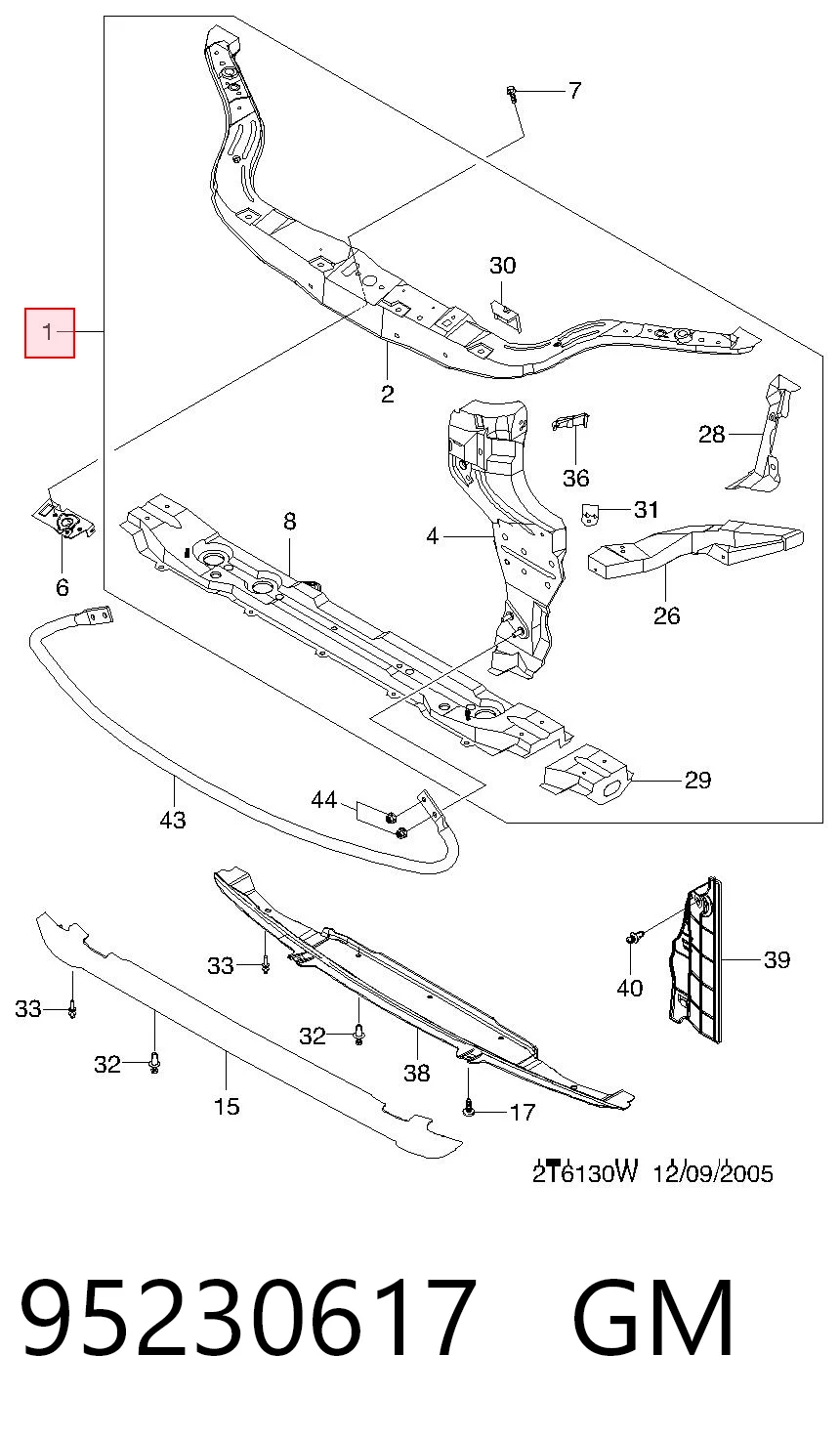 Soporte de radiador completo (panel de montaje para foco) Chevrolet Aveo (2005-2011)