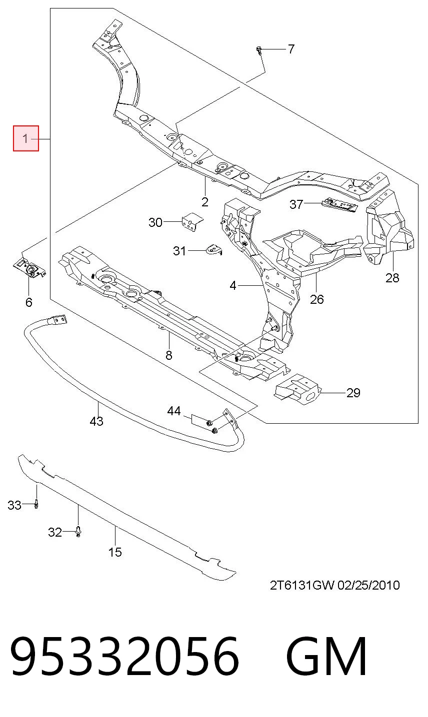 Comprar Panel de soporte del radiador y montaje de faros Chevrolet Aveo T250, T255 a bajo precio