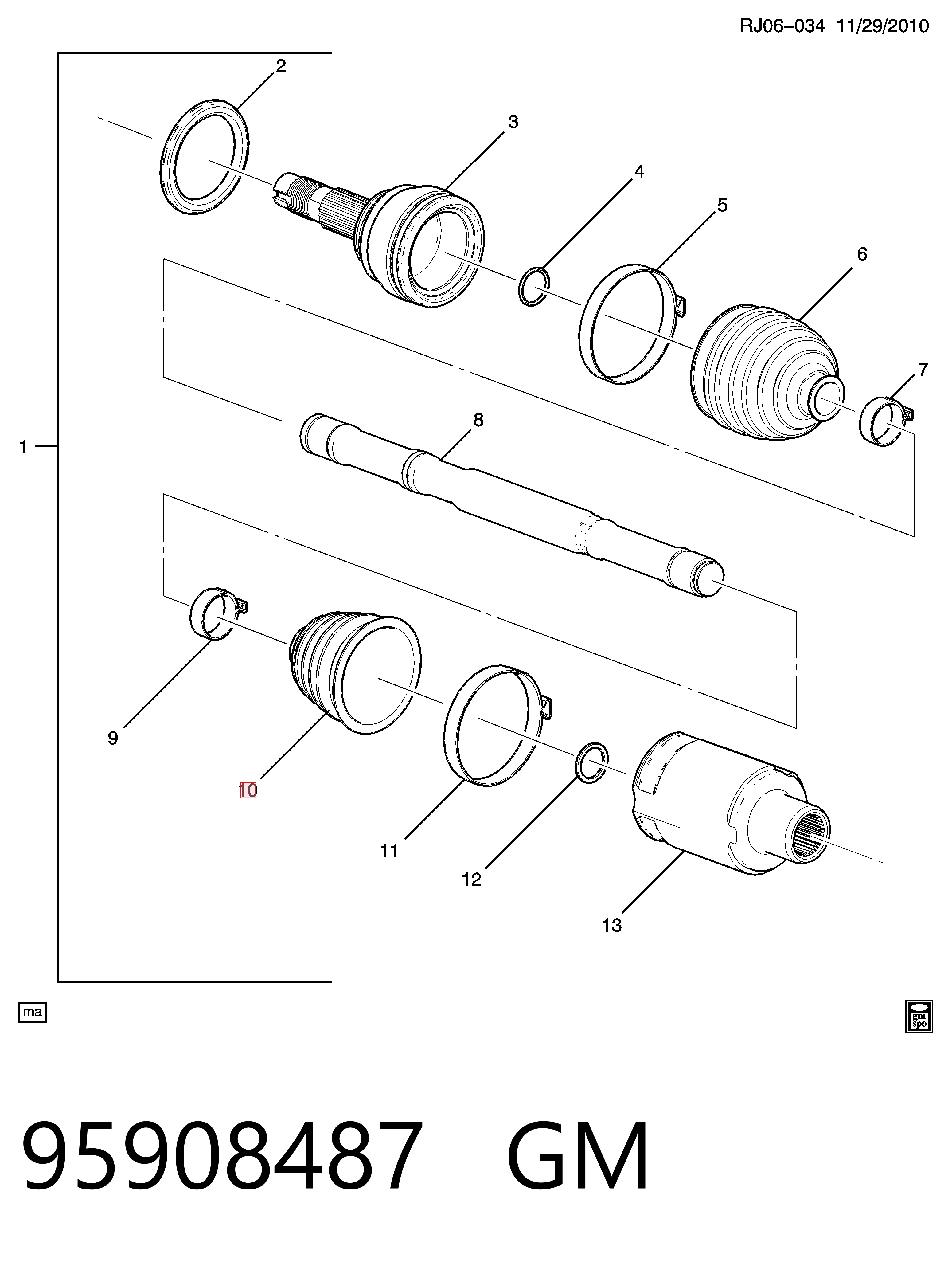 Comprar Fuelle de semieje delantero interior Opel Mokka I J13