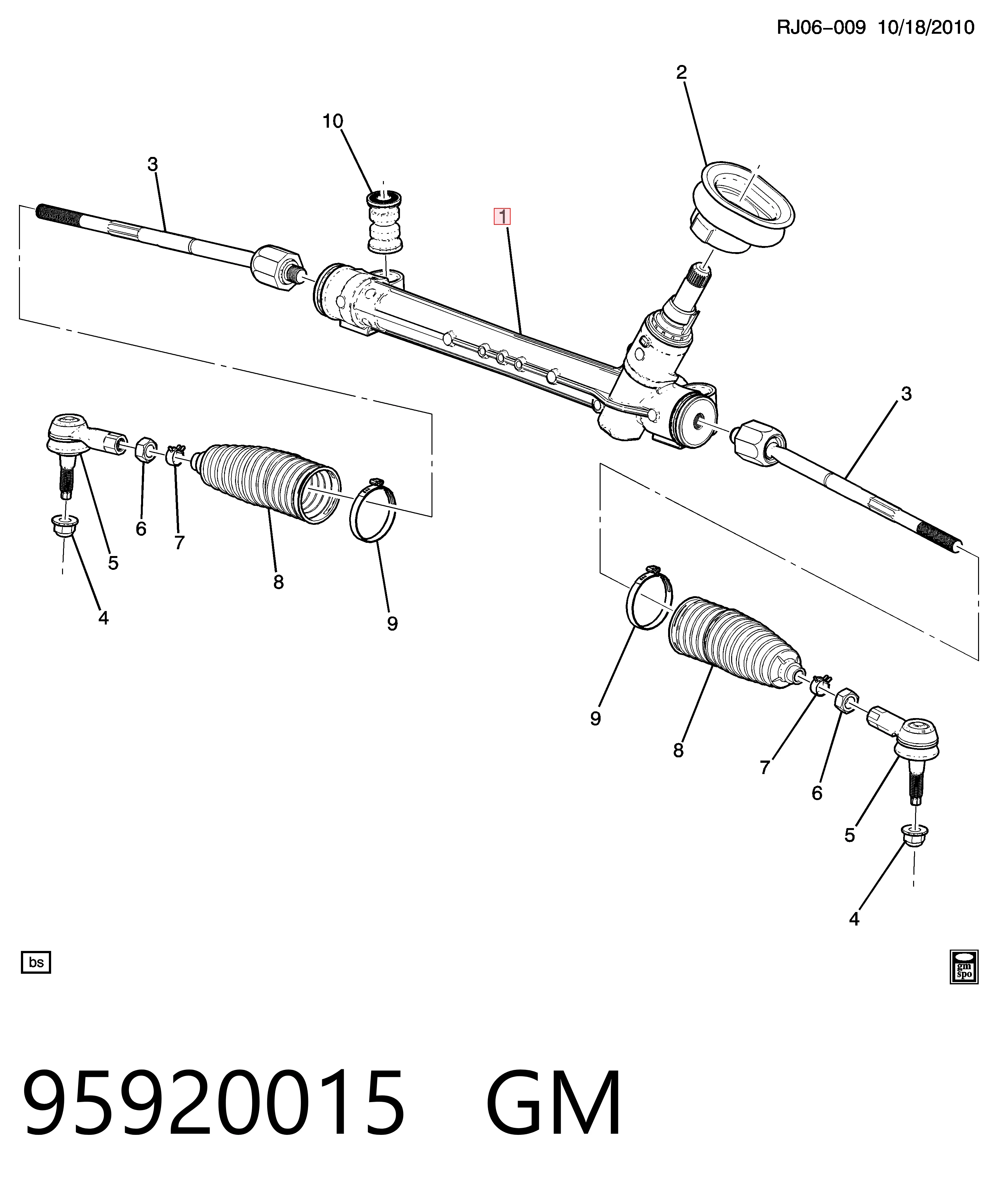 Cremallera de dirección 42351606 Opel