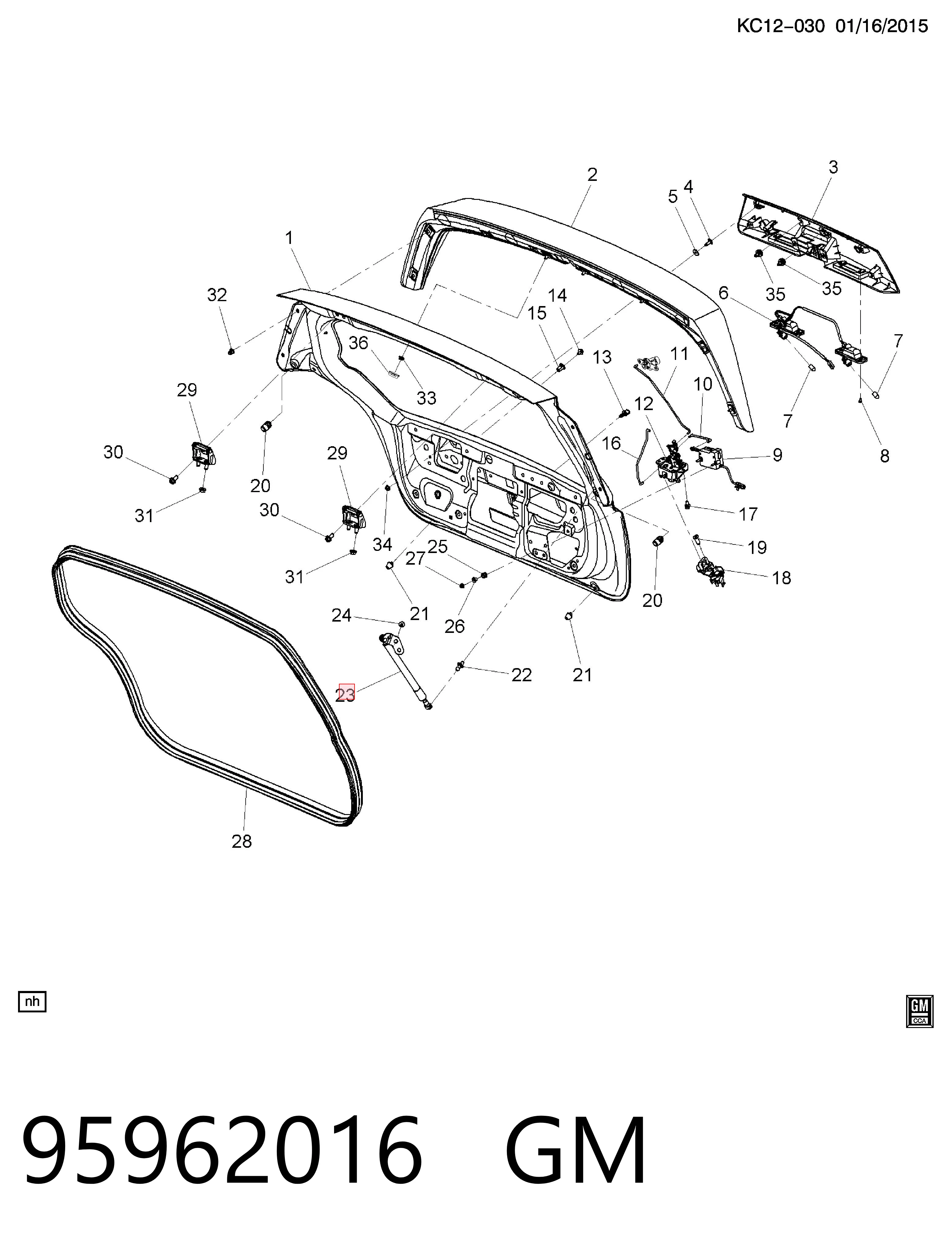 Comprar Amortiguador de la tapa del maletero Chevrolet Spark (Matiz)  M300 a bajo precio