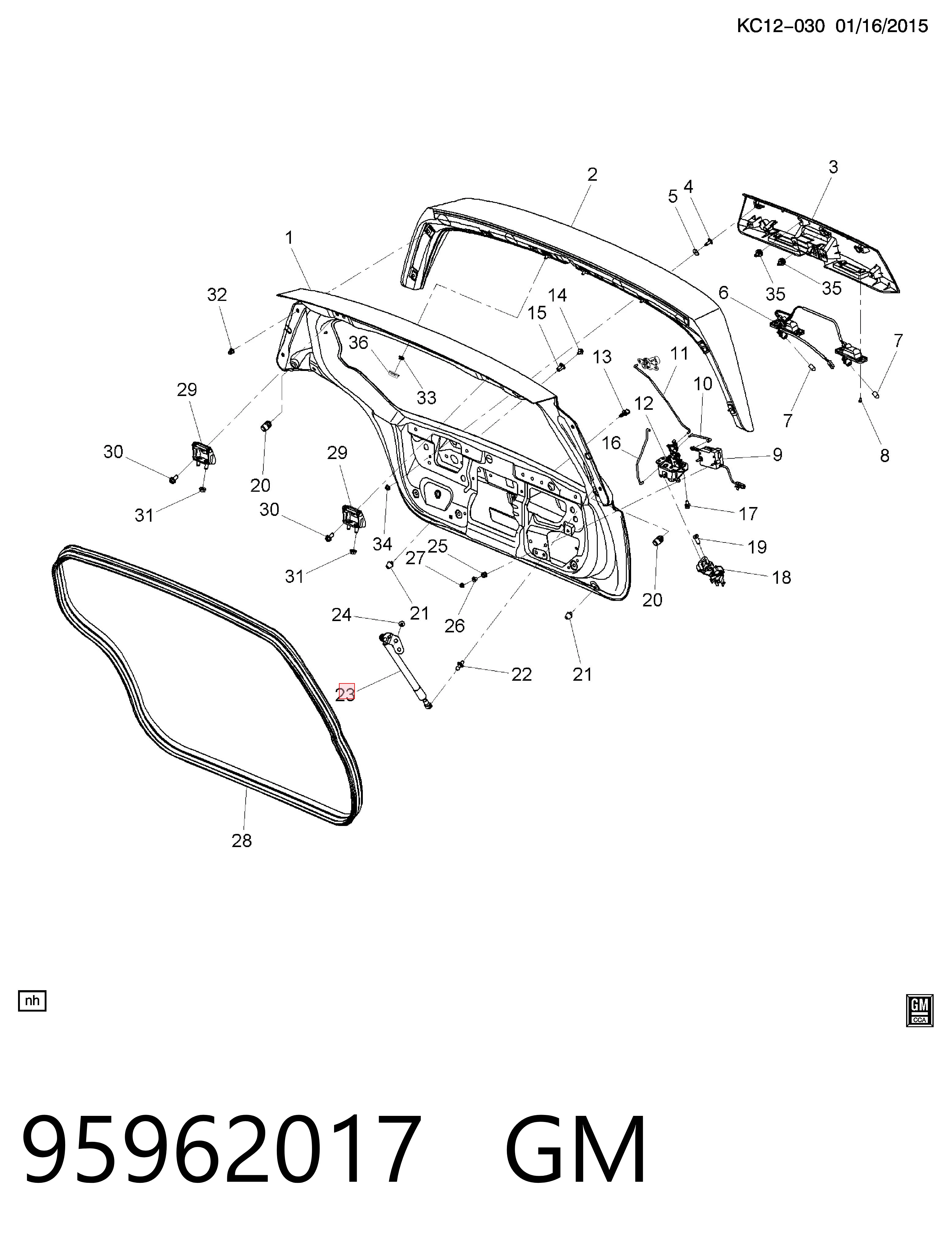 Amortiguador maletero para Chevrolet Spark (Matiz) M300