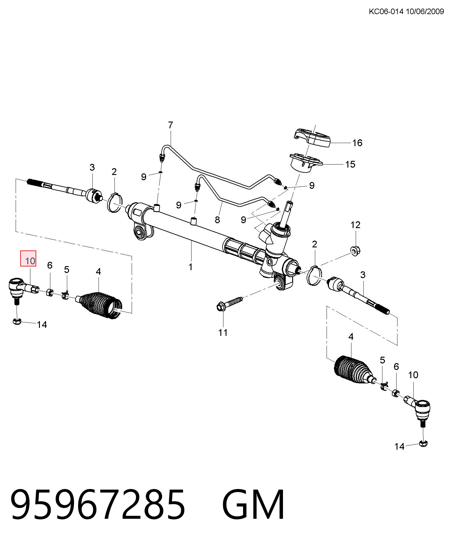 95967285 General Motors Rótula de dirección