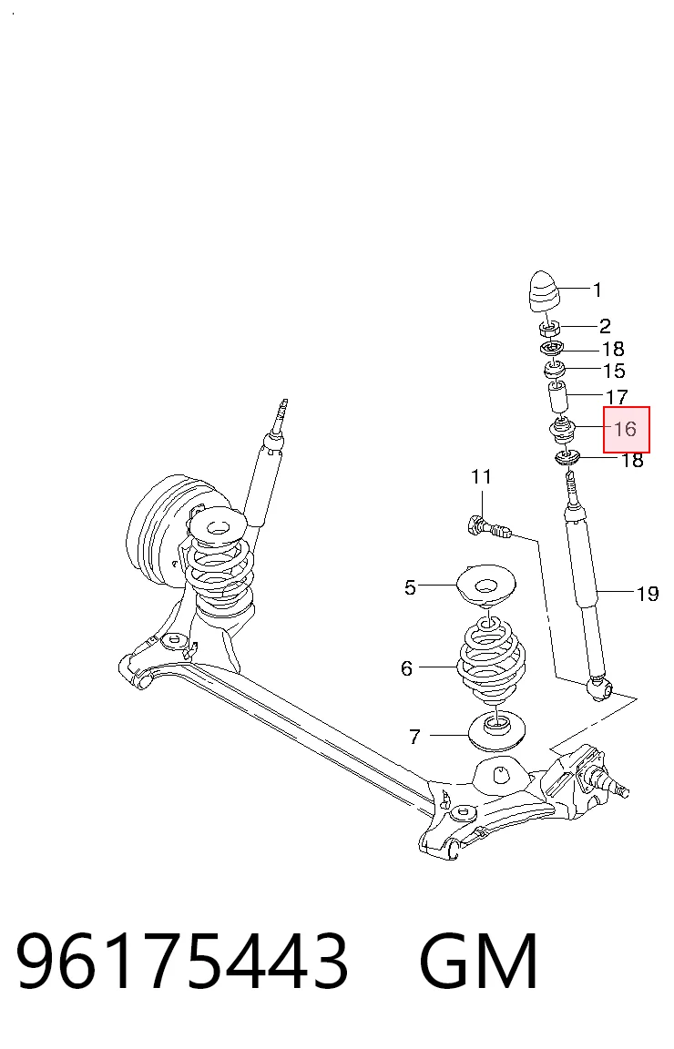 436931 Nissan/Infiniti Buje de vástago de amortiguador trasero
