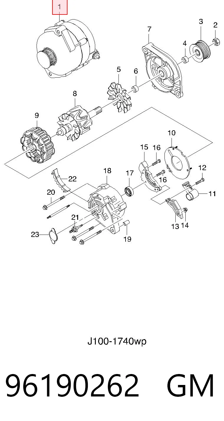 Alternador 96190262 GM