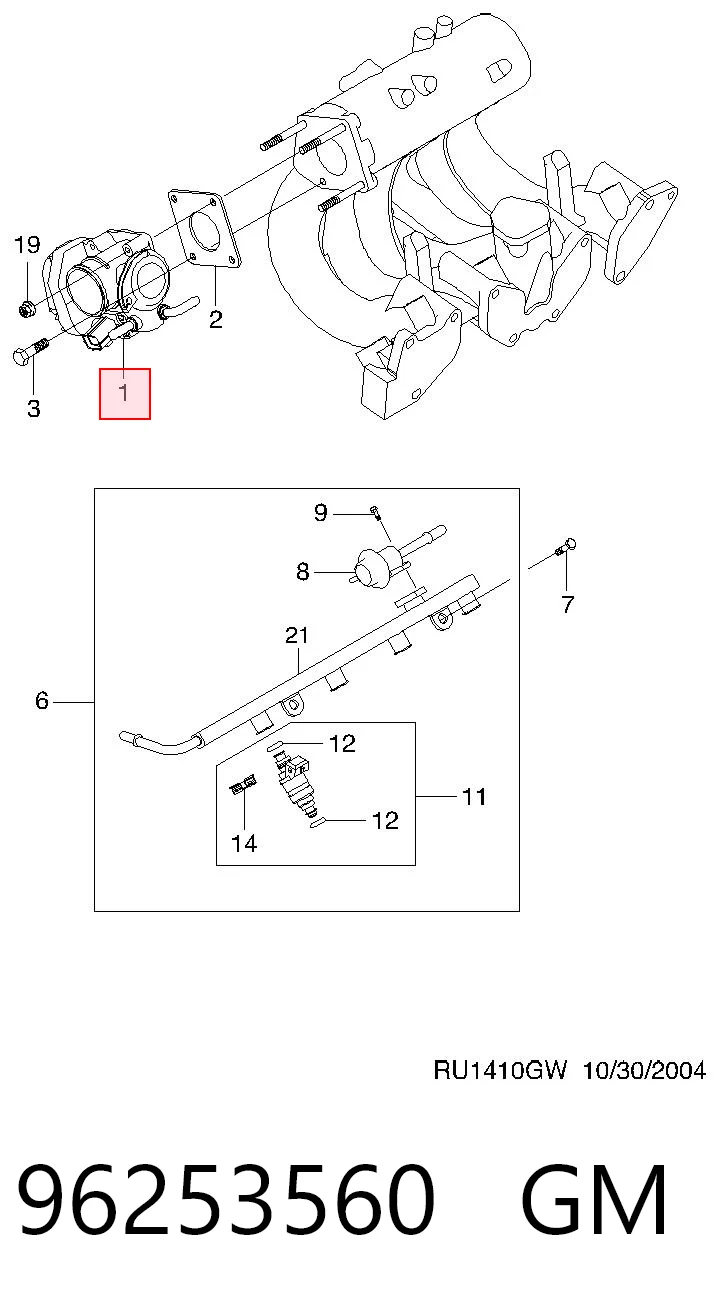 Cuerpo de aceleración completo Daewoo Nubira I hatchback (J10, J15) (1997 - 2001) precio, desde 78,41 EUR