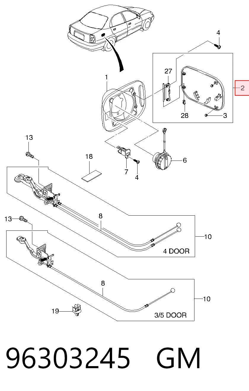 Comprar Tapa de depósito de combustible Lanos  KLAT