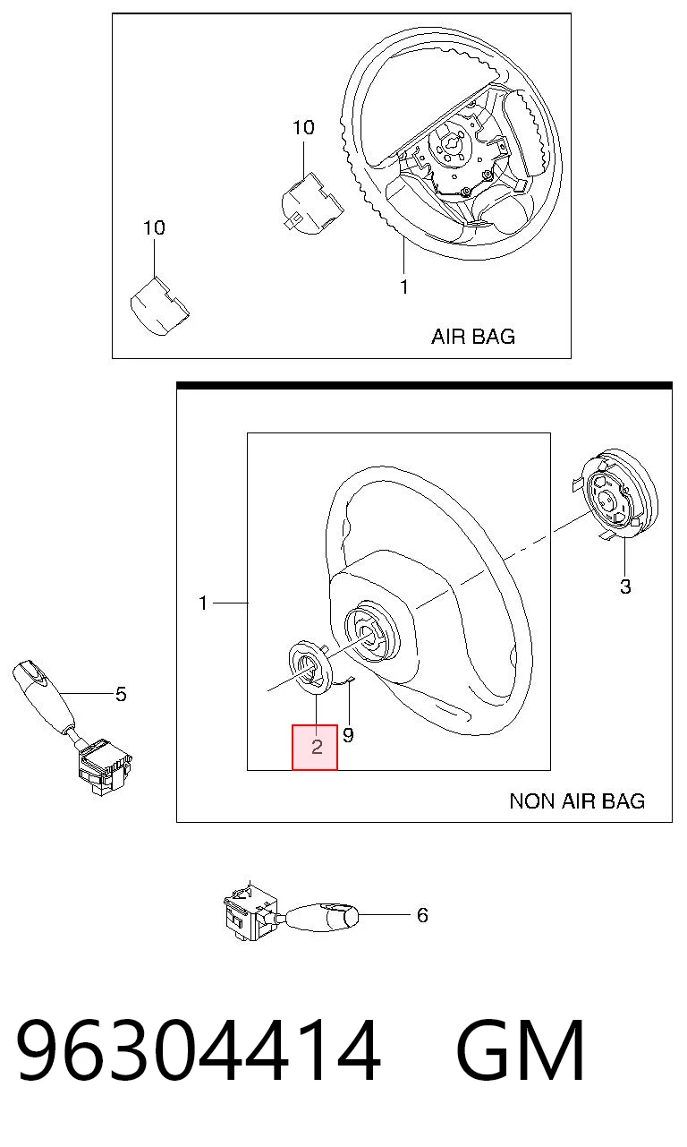 Comprar Anillo de contacto del volante Daewoo Nubira I J10, J15 a bajo precio