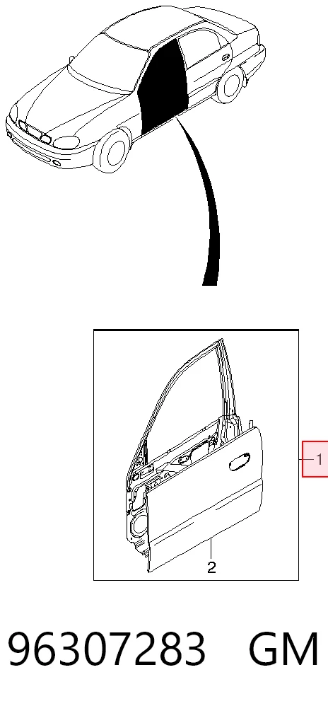 Puerta delantera para Daewoo Lanos  KLAT