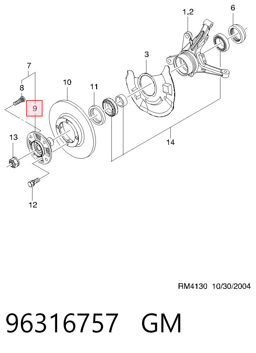 Buje de rueda delantero para Daewoo Matiz KLYA