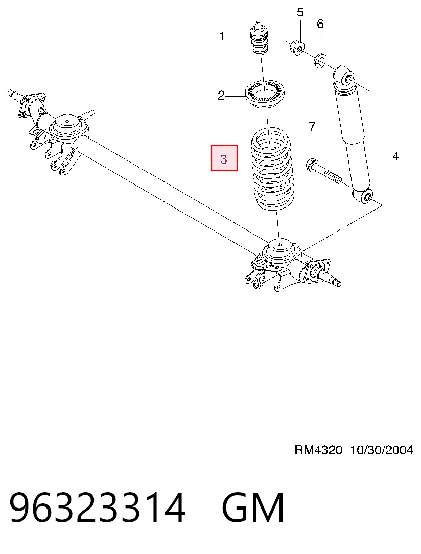 Precio del repuesto Muelle de suspensión Spark (Matiz)  hatchback