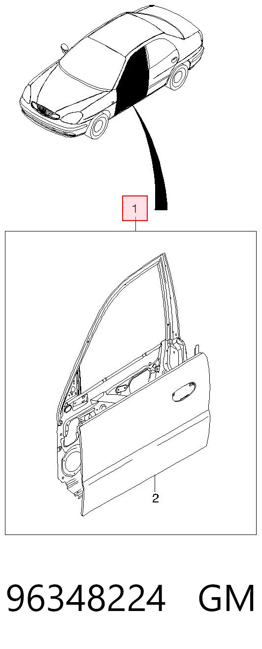 Puerta delantera para Daewoo Nubira I J10, J15